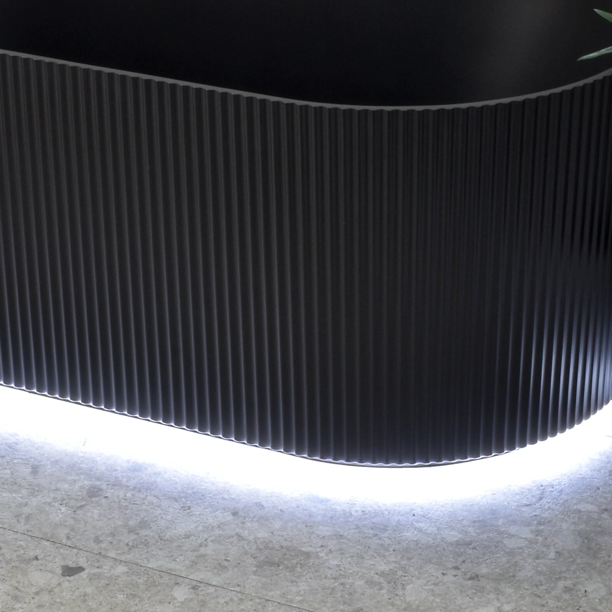 Brighton Groove 1500mm Fluted Oval Freestanding Back to Wall Bath, Matte Black - Image 5
