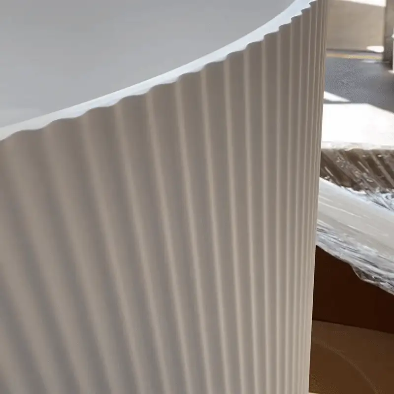 **CLEARANCE STOCK Brighton Groove 1500mm Fluted Oval Freestanding Bath, Gloss White - Image 8