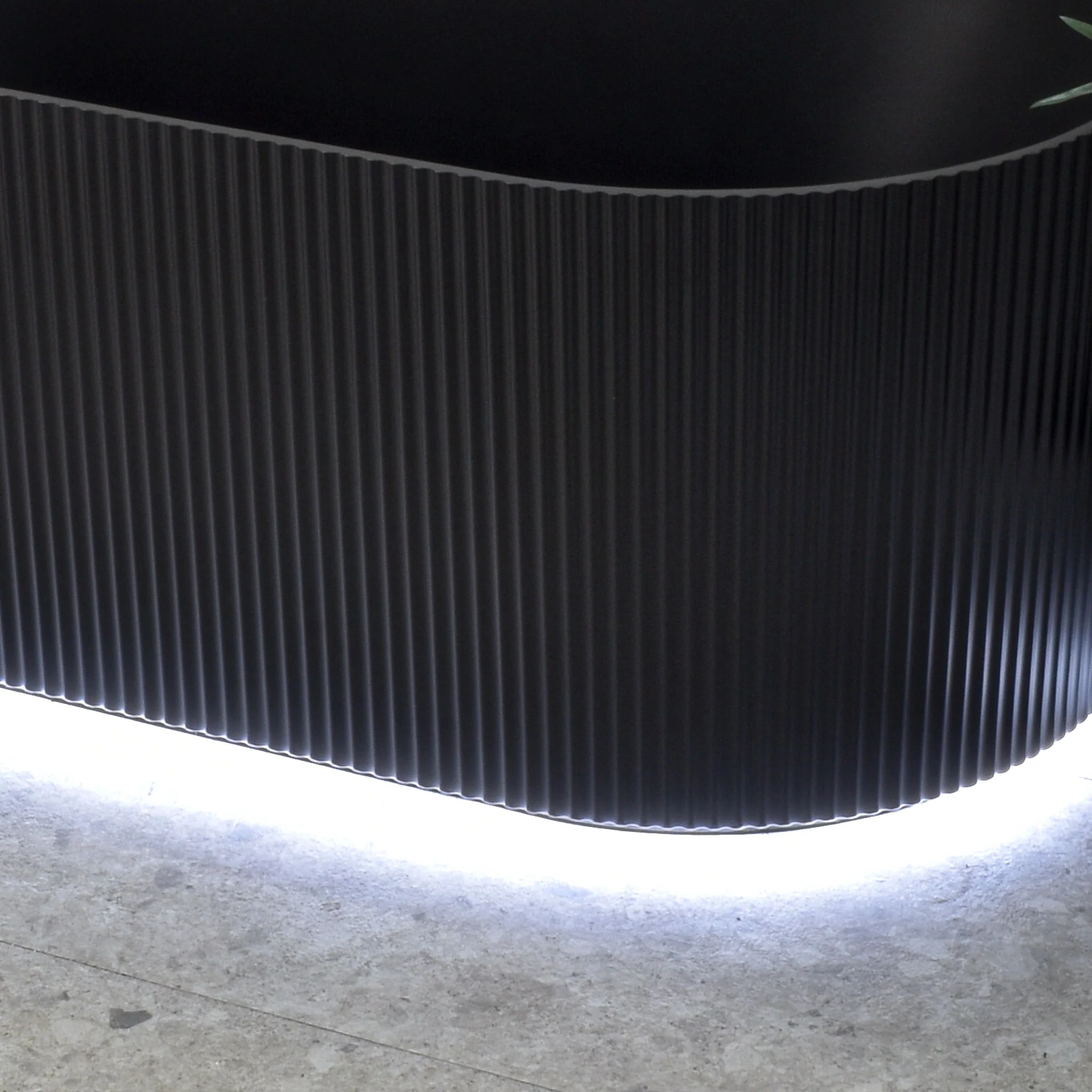 Brighton Groove 1700mm Fluted Oval Freestanding Back to Wall Bath, Matte Black - Image 5