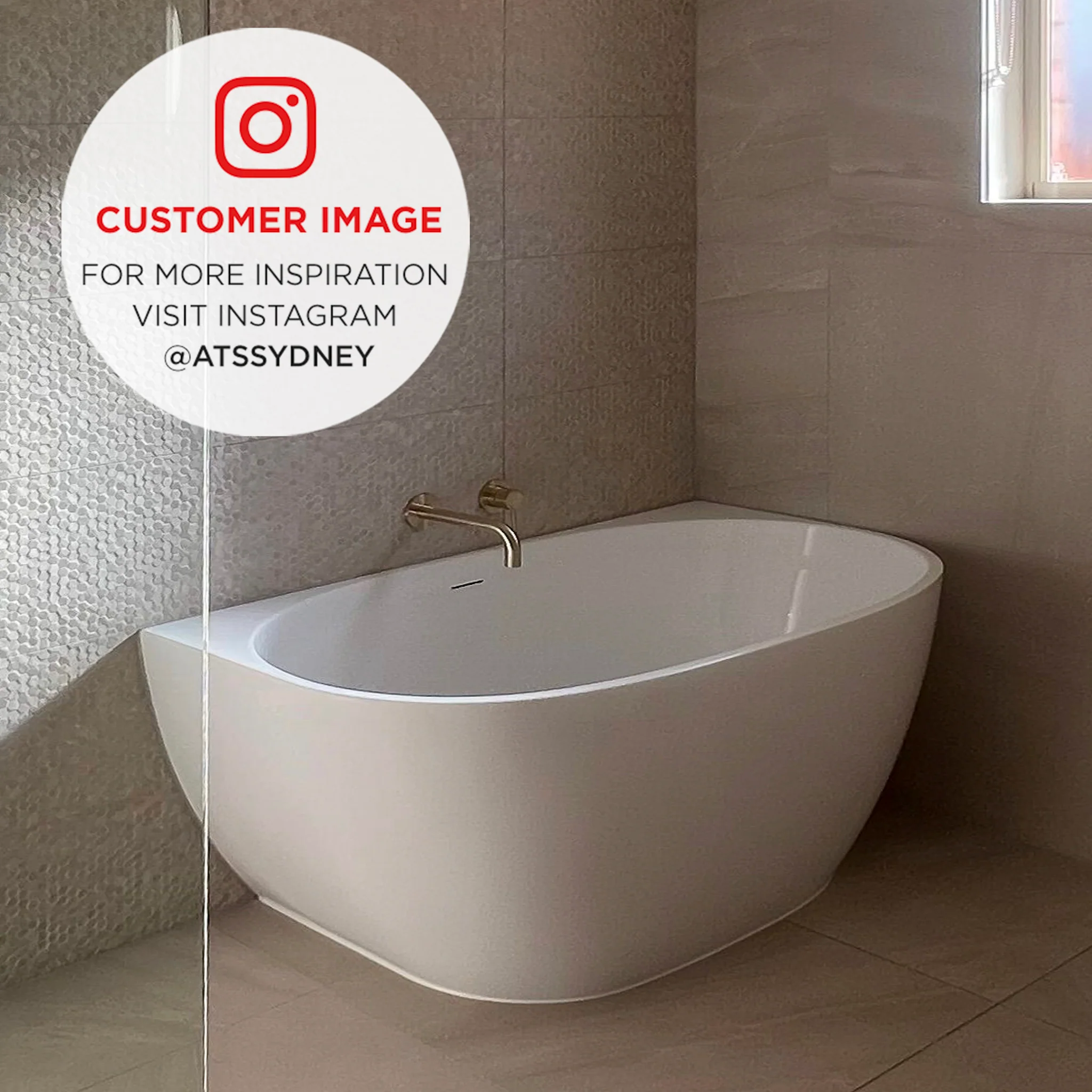 Byron Egg 1200mm Back to Wall Freestanding Bath, Gloss White - Image 7