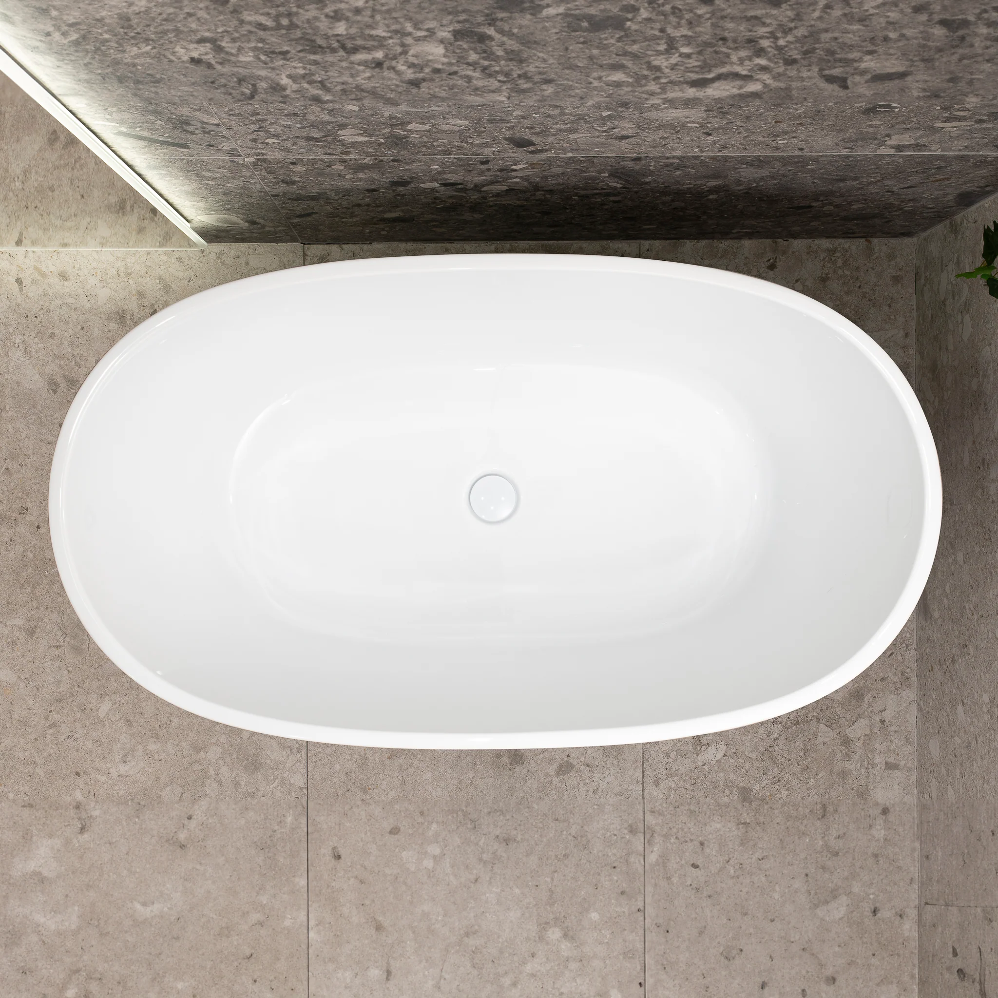 Byron Egg 1200mm Oval Freestanding Bath, Gloss White - Image 3