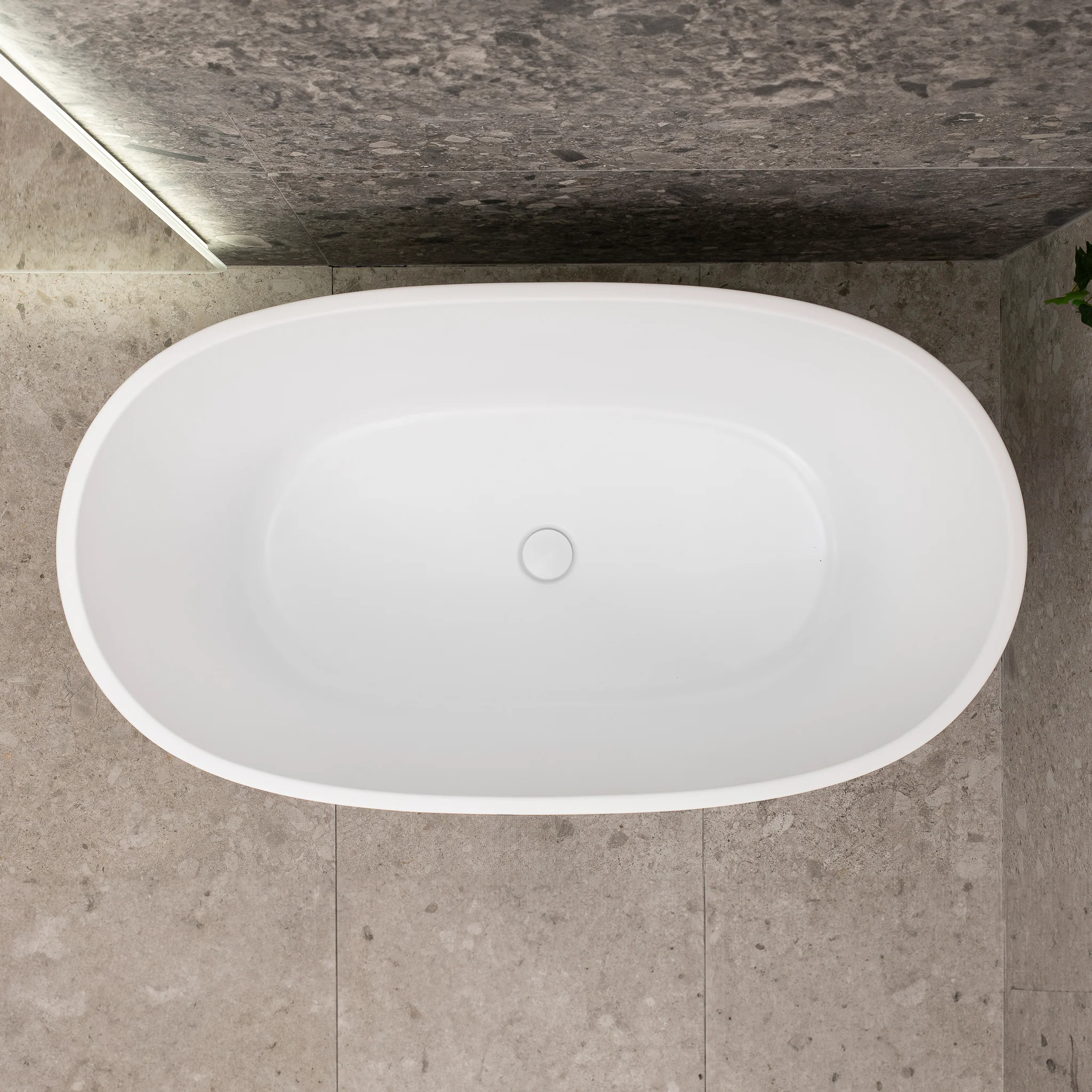 Byron Egg 1200mm Oval Freestanding Bath, Matte White - Image 3