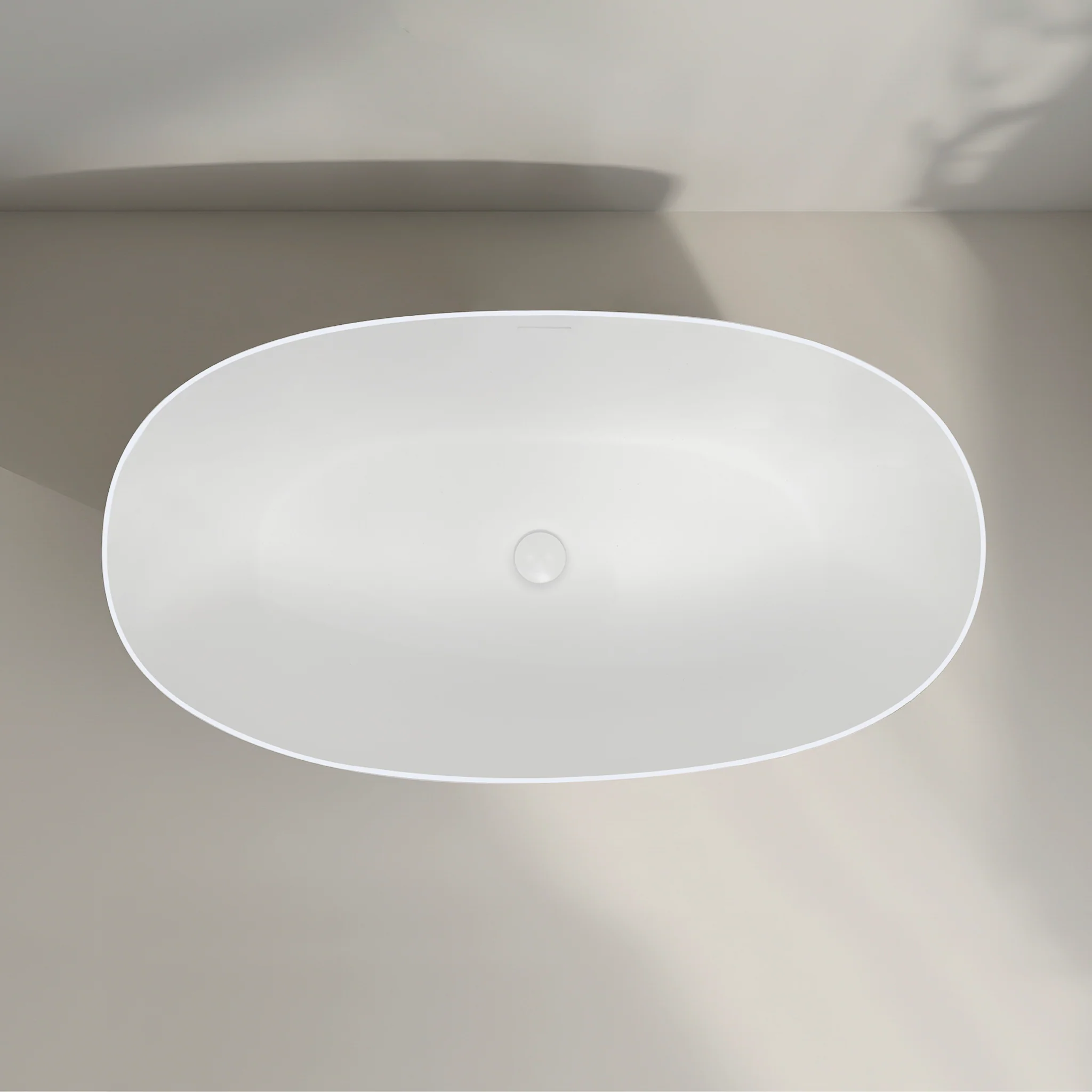 Byron Egg 1300mm Oval Artificial Stone Freestanding Bath, Gloss White - Image 3