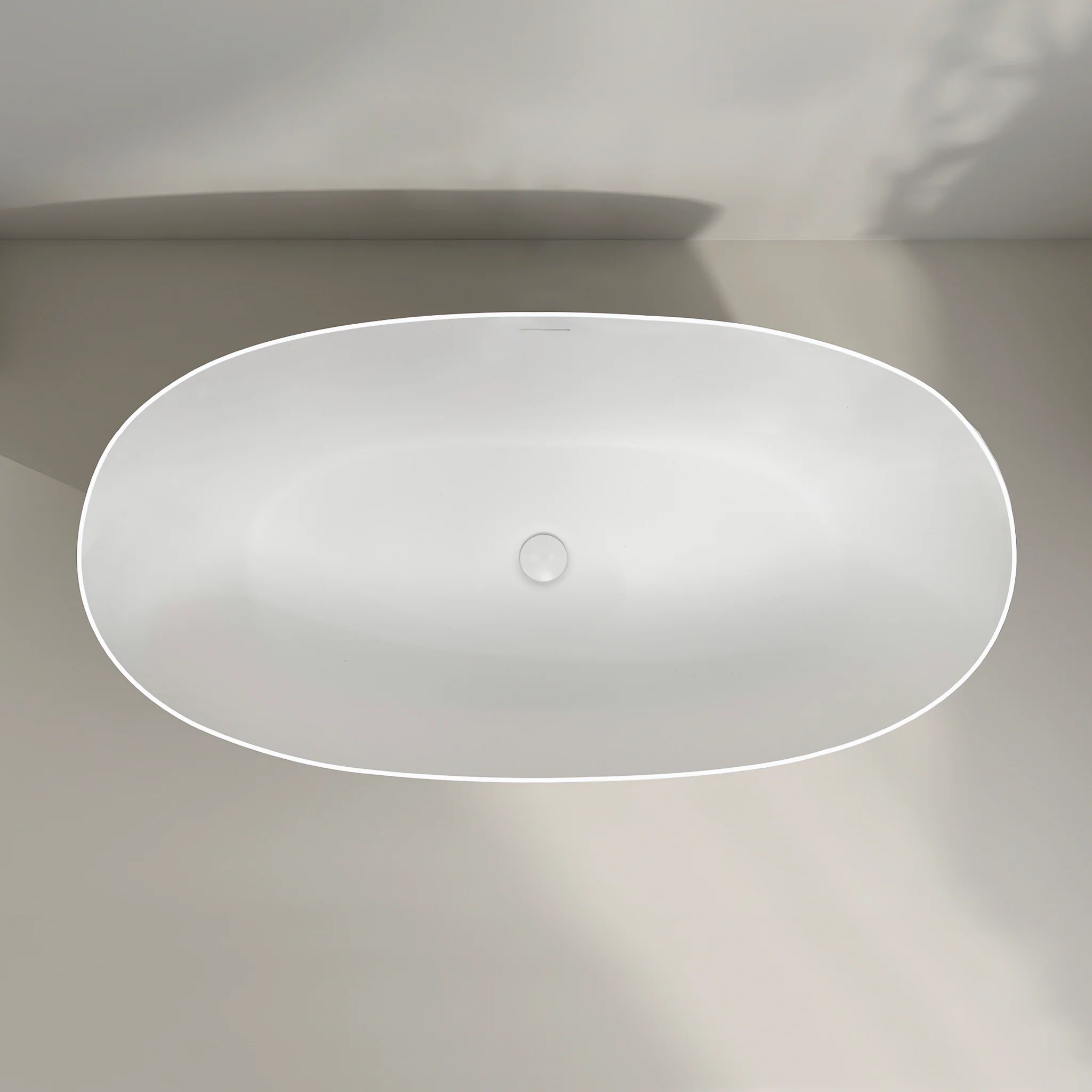 Byron Egg 1500mm Oval Artificial Stone Freestanding Bath, Matte White - Image 3
