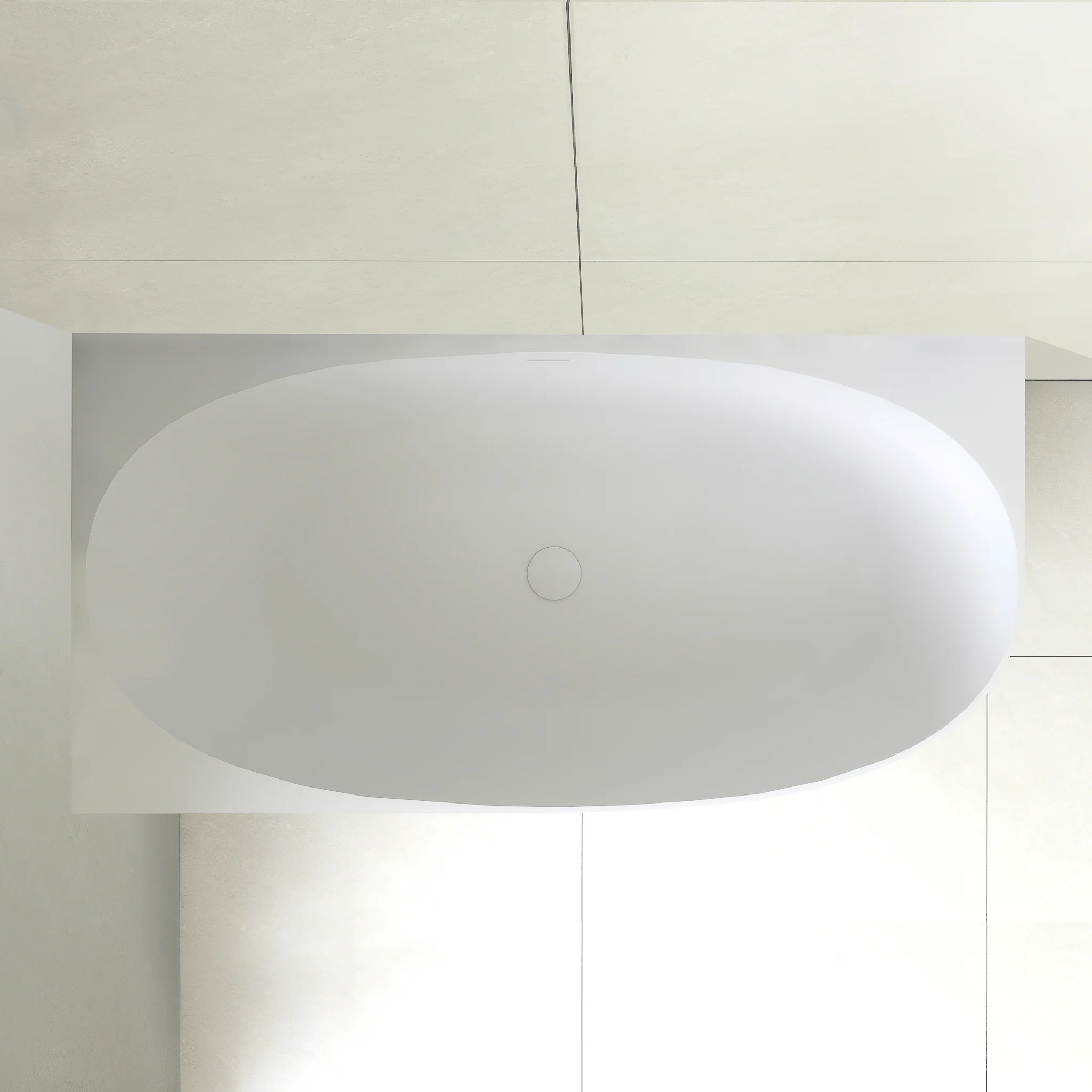 Byron Egg 1500mm Left Corner Artificial Stone Freestanding Bath, Matte White - Image 3