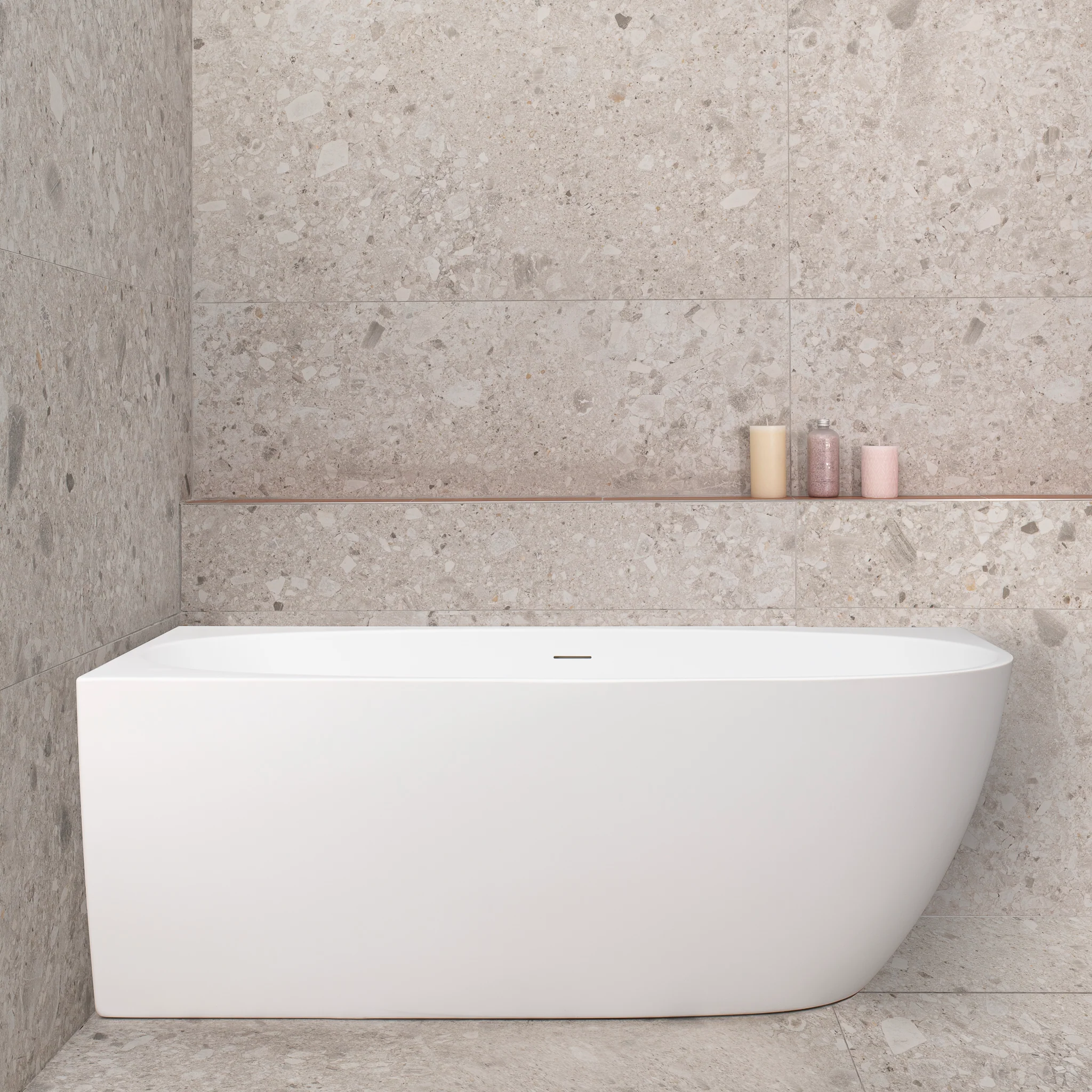 Byron Egg 1500mm Left Corner Freestanding Bath, Gloss White - Image 4