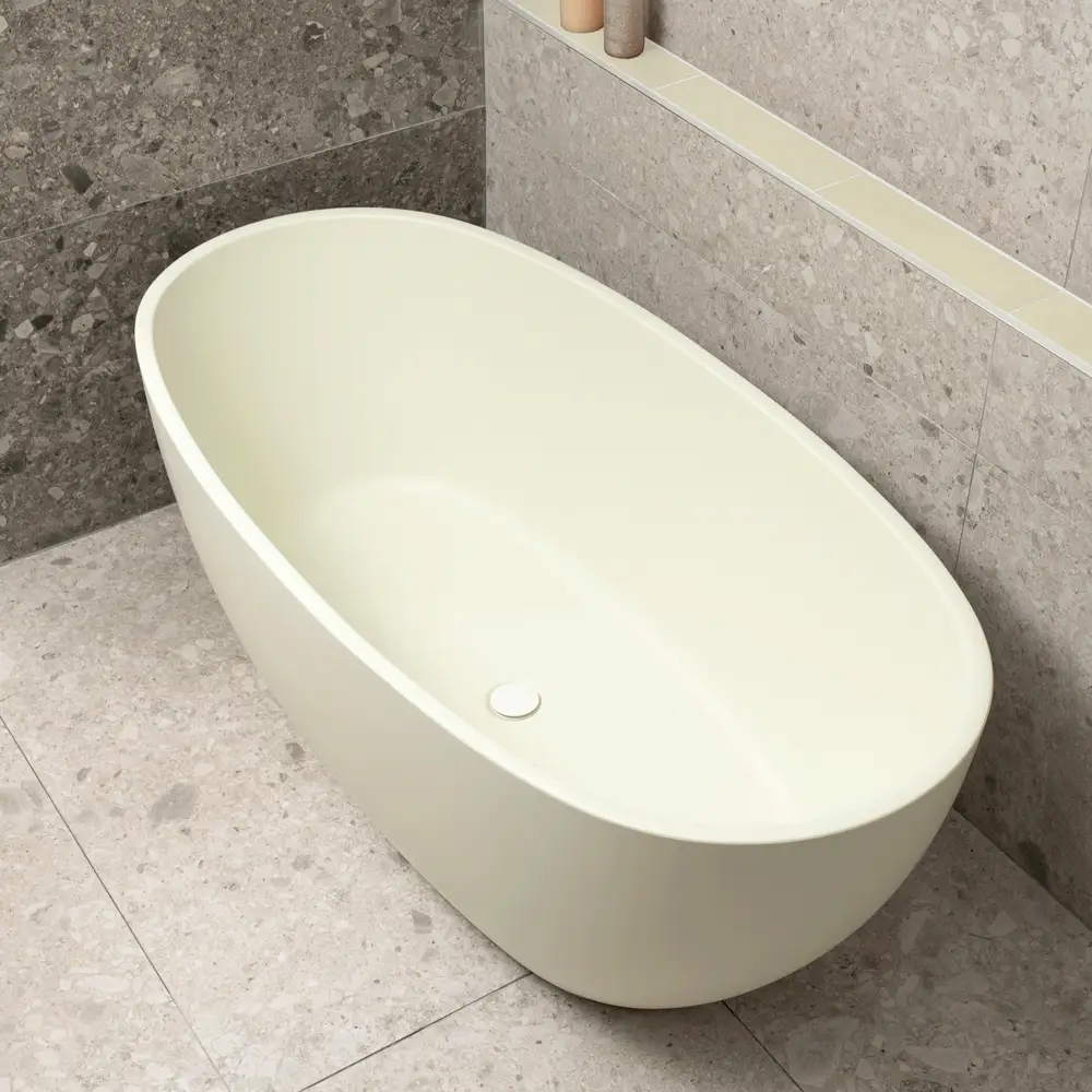 Byron Egg 1500mm Oval Freestanding Bath, Matte Light Pistachio Green - SPECIAL EDITION - Image 6