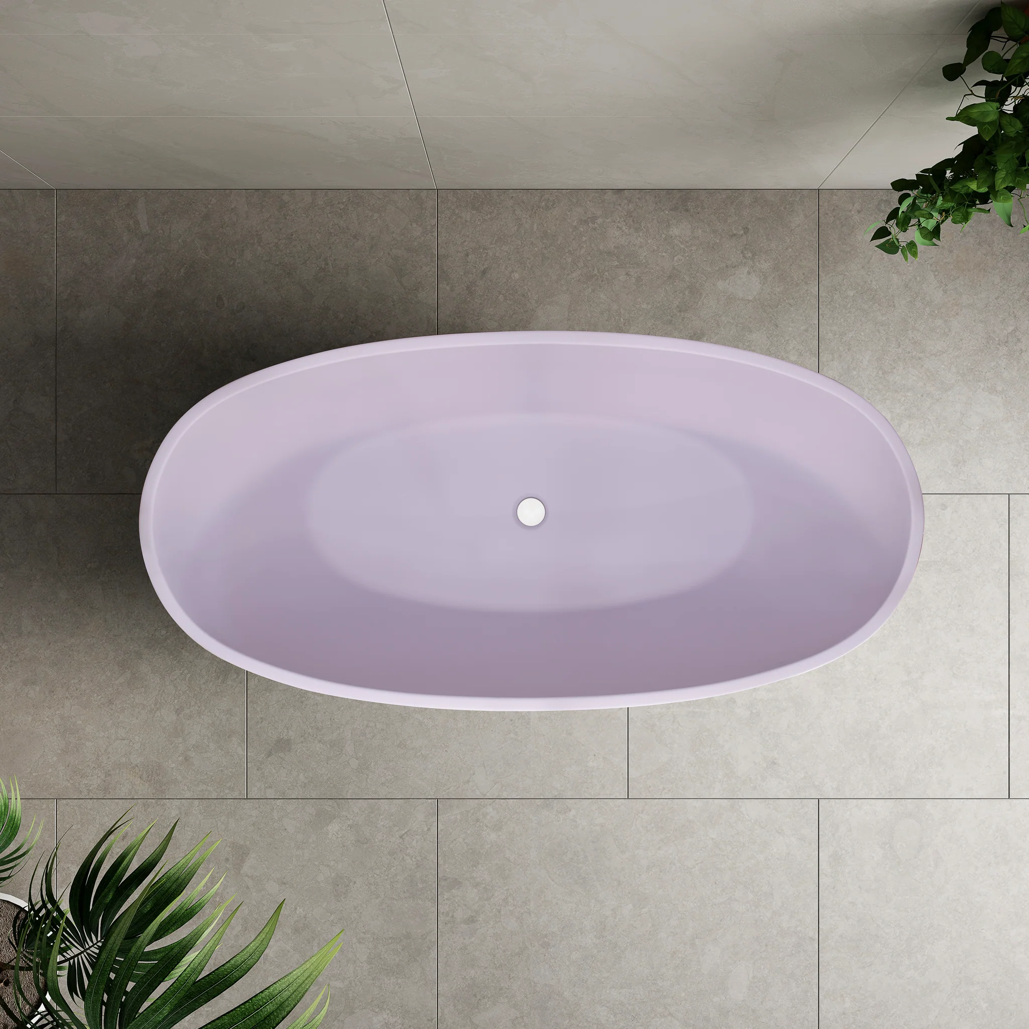 Byron Egg 1600mm Oval Freestanding Bath, Matte Lilac - SPECIAL EDITION - Image 5