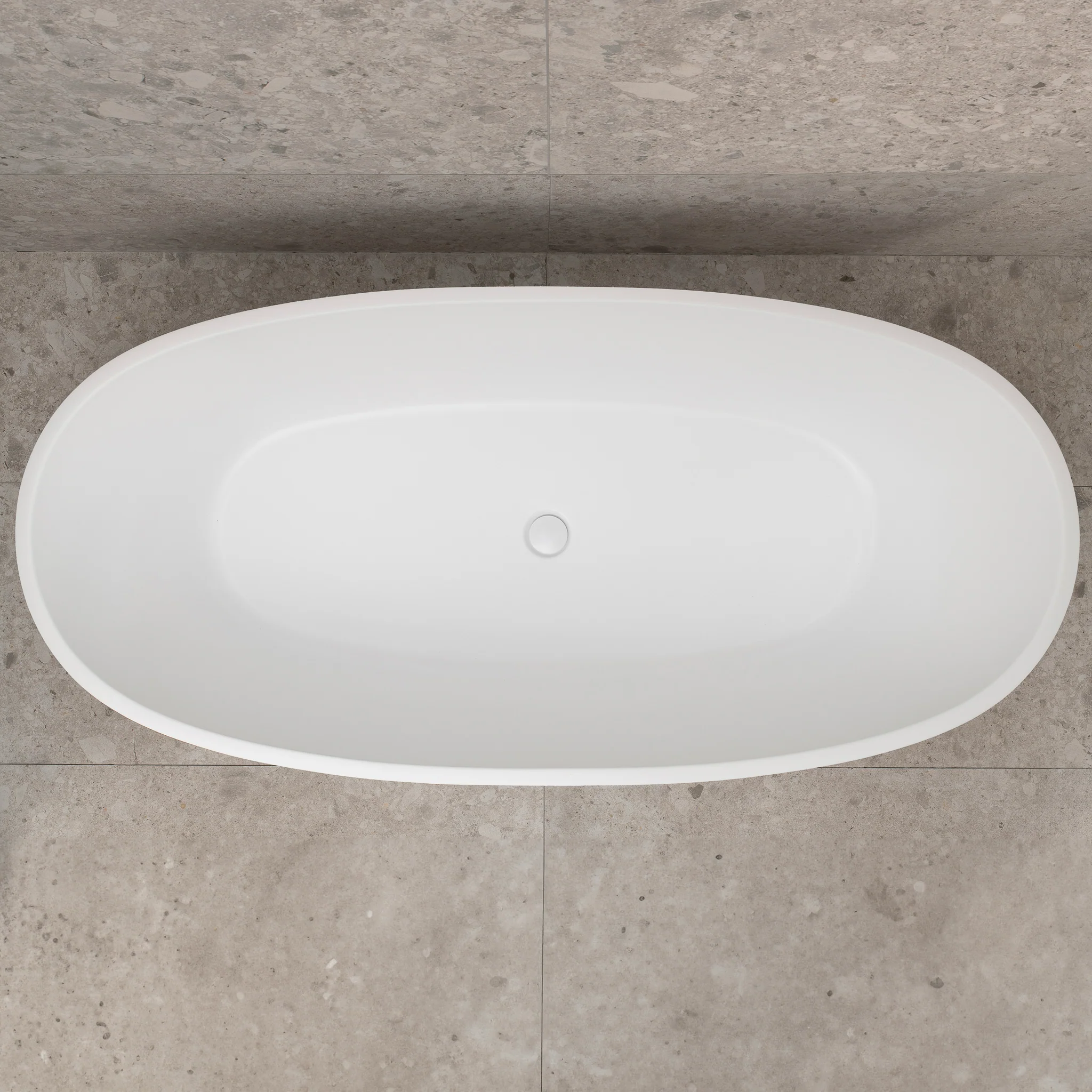 Byron Egg 1700mm Oval Freestanding Bath, Matte White - Image 5