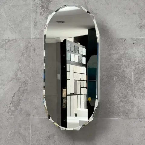 Classic Jewel 400mm x 900mm Mirrored Shaving Cabinet, Matte White - Image 2