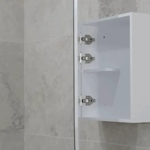 Classic Jewel 400mm x 900mm Mirrored Shaving Cabinet, Matte White - Image 8
