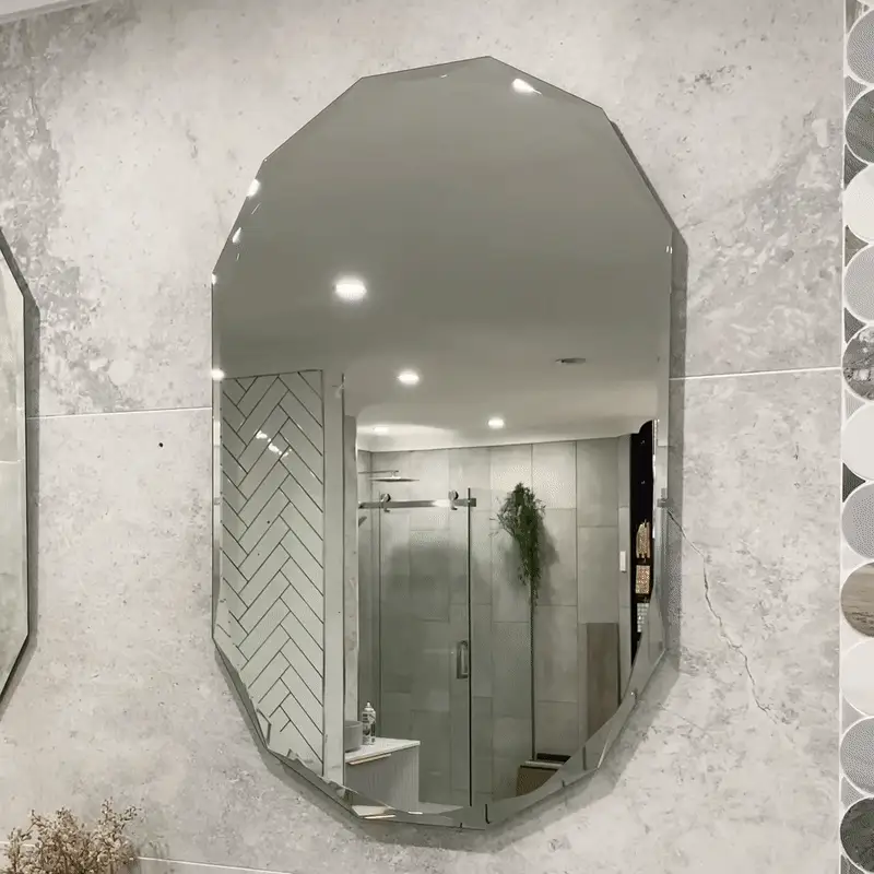 Classic Jewel 800mm x 1000mm Frameless Mirror with Jewelled Edge - Image 3