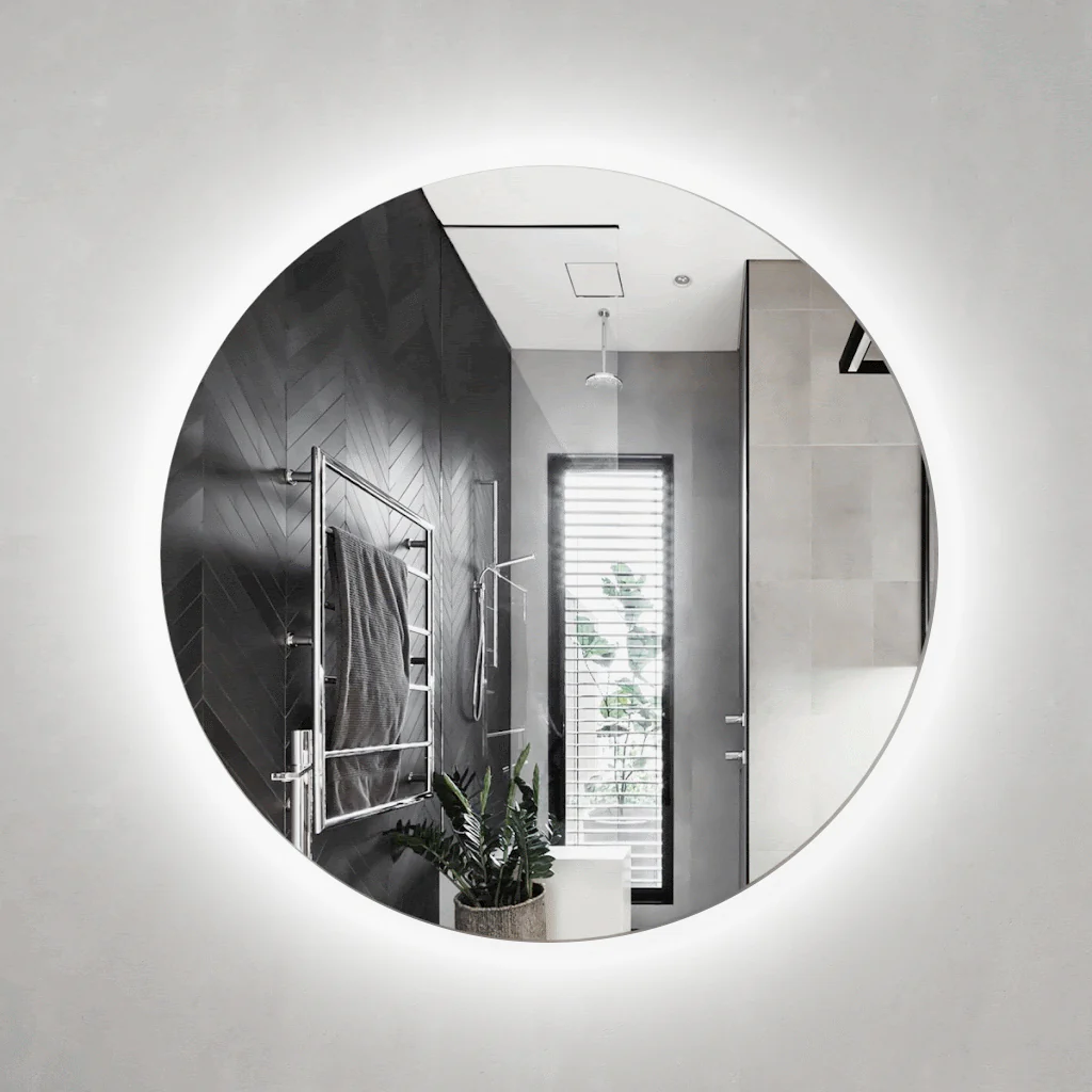 Circa Round 1000mm Backlit LED Frameless Mirror with Polished Edge and Demister - Image 3