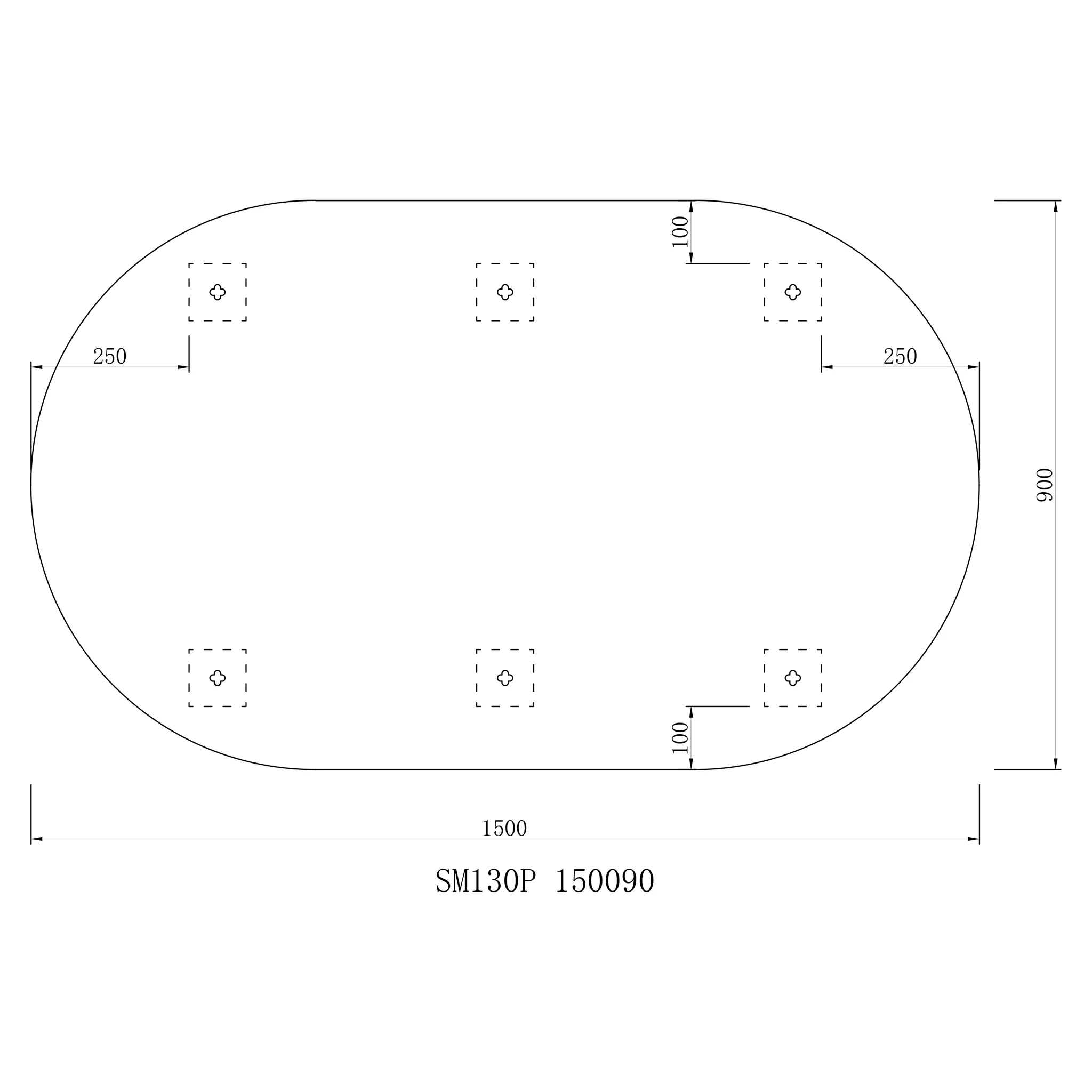 Pill Oval 450mm x 1200mm Frameless Mirror with Polished Edge - Image 5