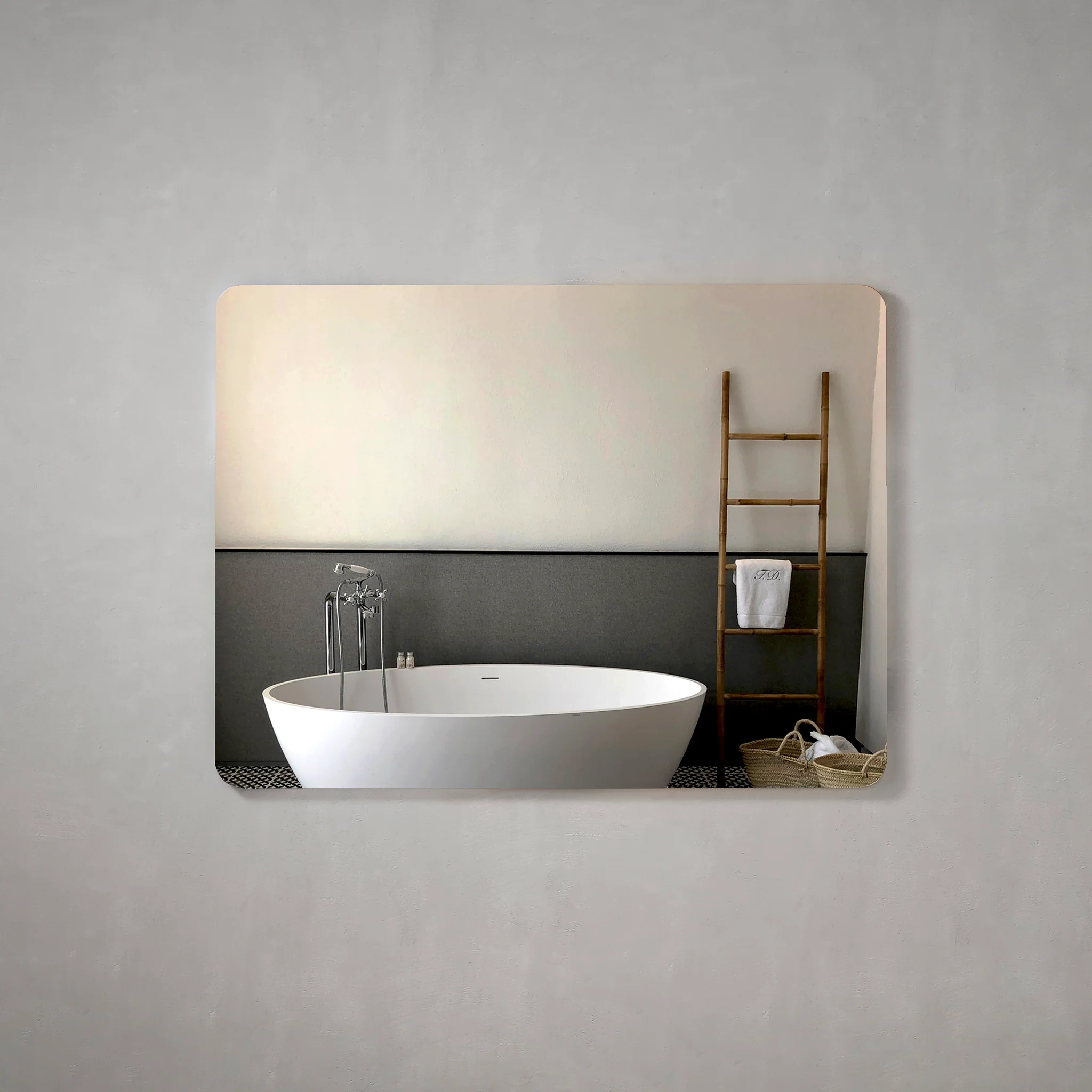 *Clearance* Retti Rectangular 1200mm x 900mm Frameless Mirror with Polished Edge and Rounded Corners