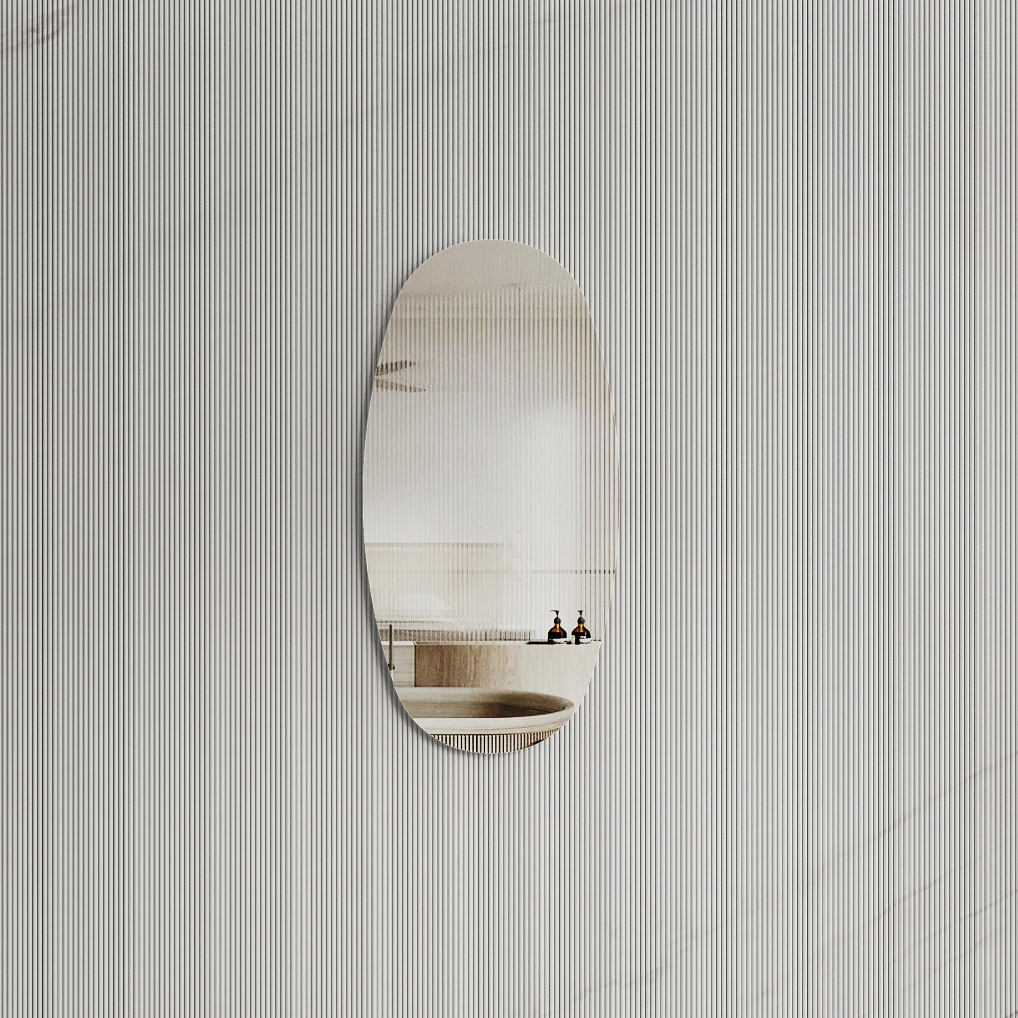 Riri Oblong 400mm x 800mm Frameless Mirror with Polished Edge - Image 2