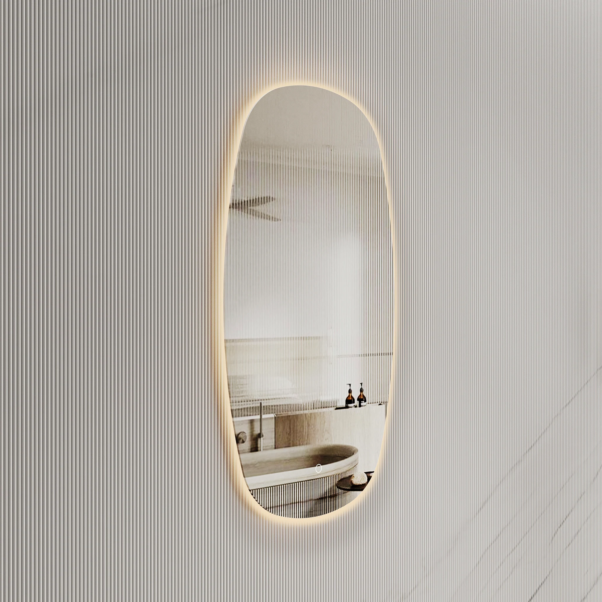 *Clearance* Riri Oblong 500mm x 900mm Backlit LED Frameless Mirror with Polished Edge and Demister - Image 2