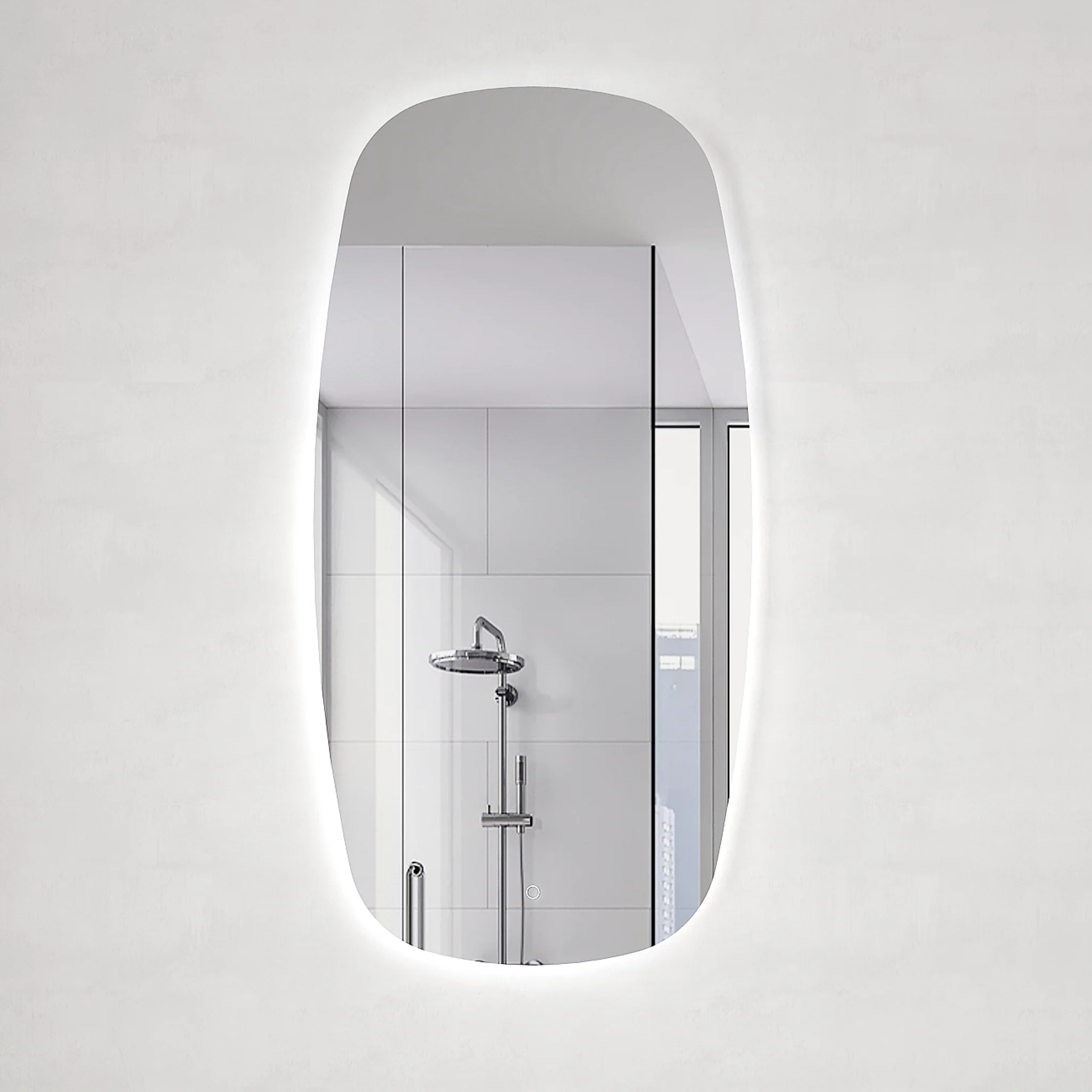 *Clearance* Riri Oblong 600mm x 1200mm Backlit LED Frameless Mirror with Polished Edge and Demister - Image 2