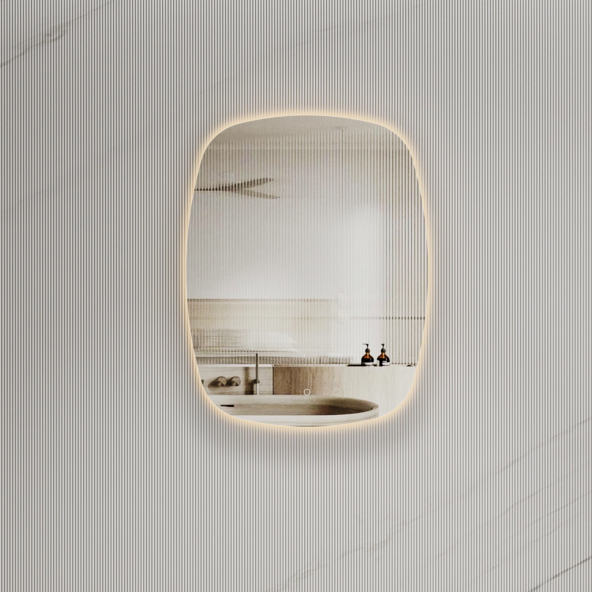 *Clearance* Riri Oblong 700mm x 900mm Backlit LED Frameless Mirror with Polished Edge and Demister - Image 2