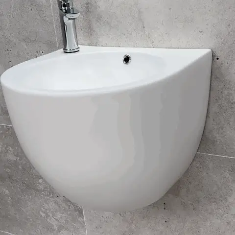 Corto 490mm x 475mm x 400mm Wall Hung Basin, Matte White *Clearance Stock* - Image 4