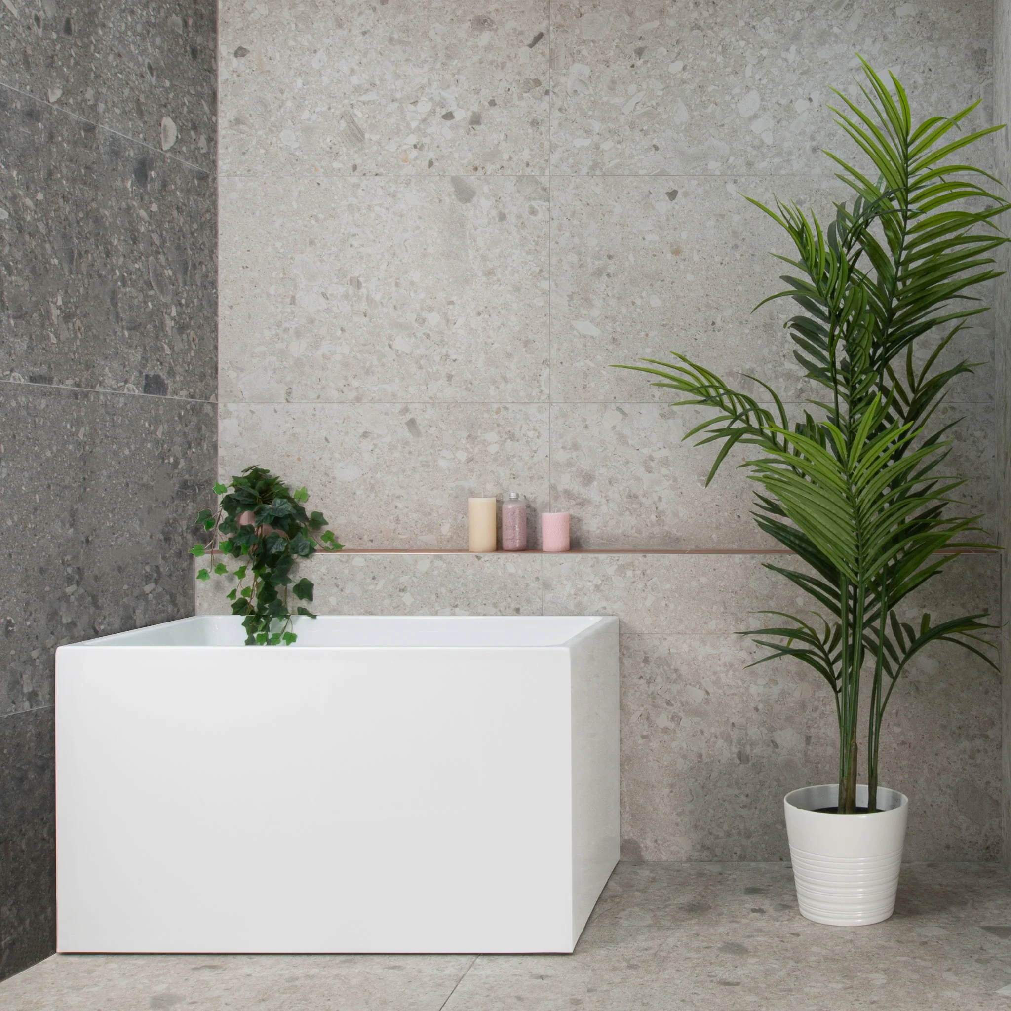 Cubix Extra Height 1000mm Japanese Soaking Bathtub, Gloss White - Image 5