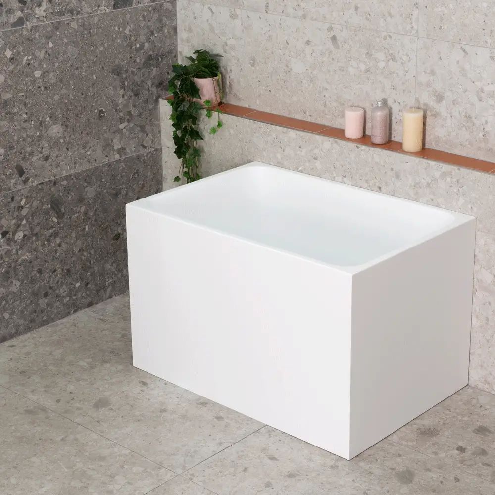 Cubix Extra Height 1000mm Japanese Soaking Bathtub, Matte White - Image 4