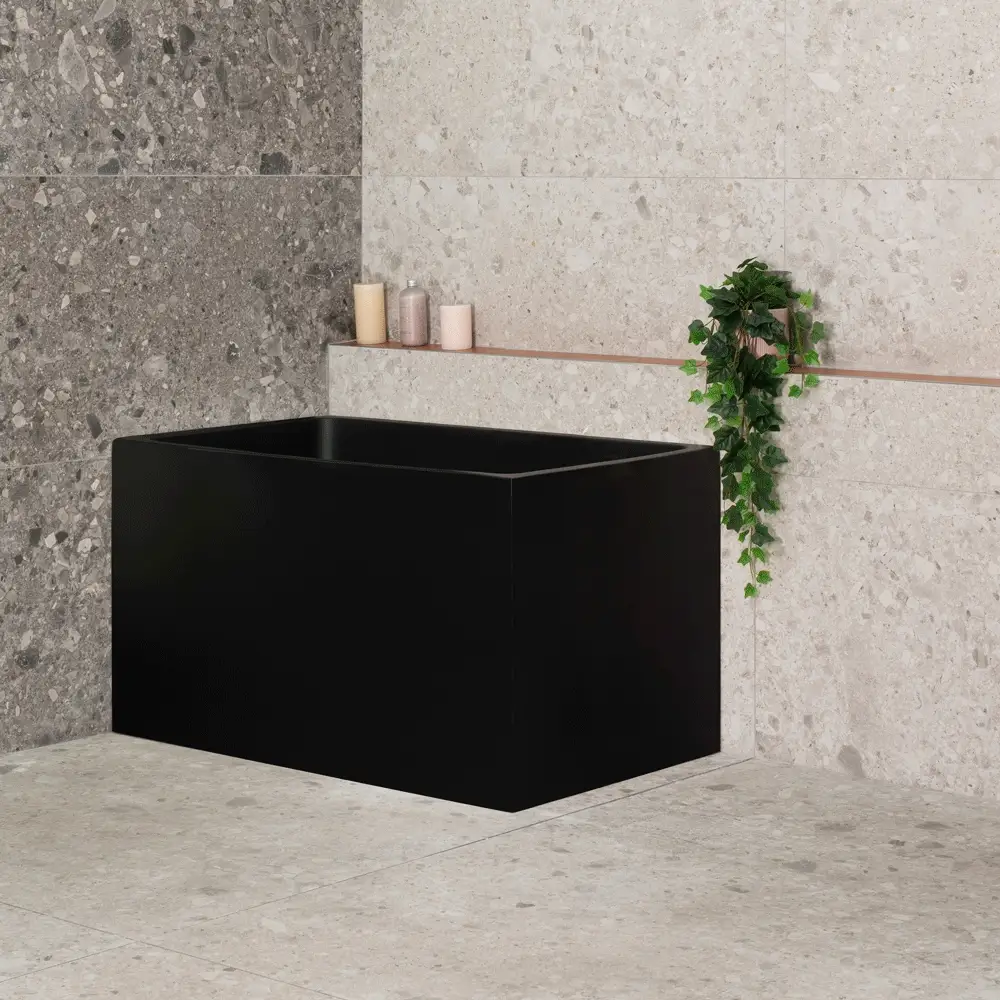 Cubix Extra Height 1100mm Japanese Soaking Bathtub, Matte Black - Image 2