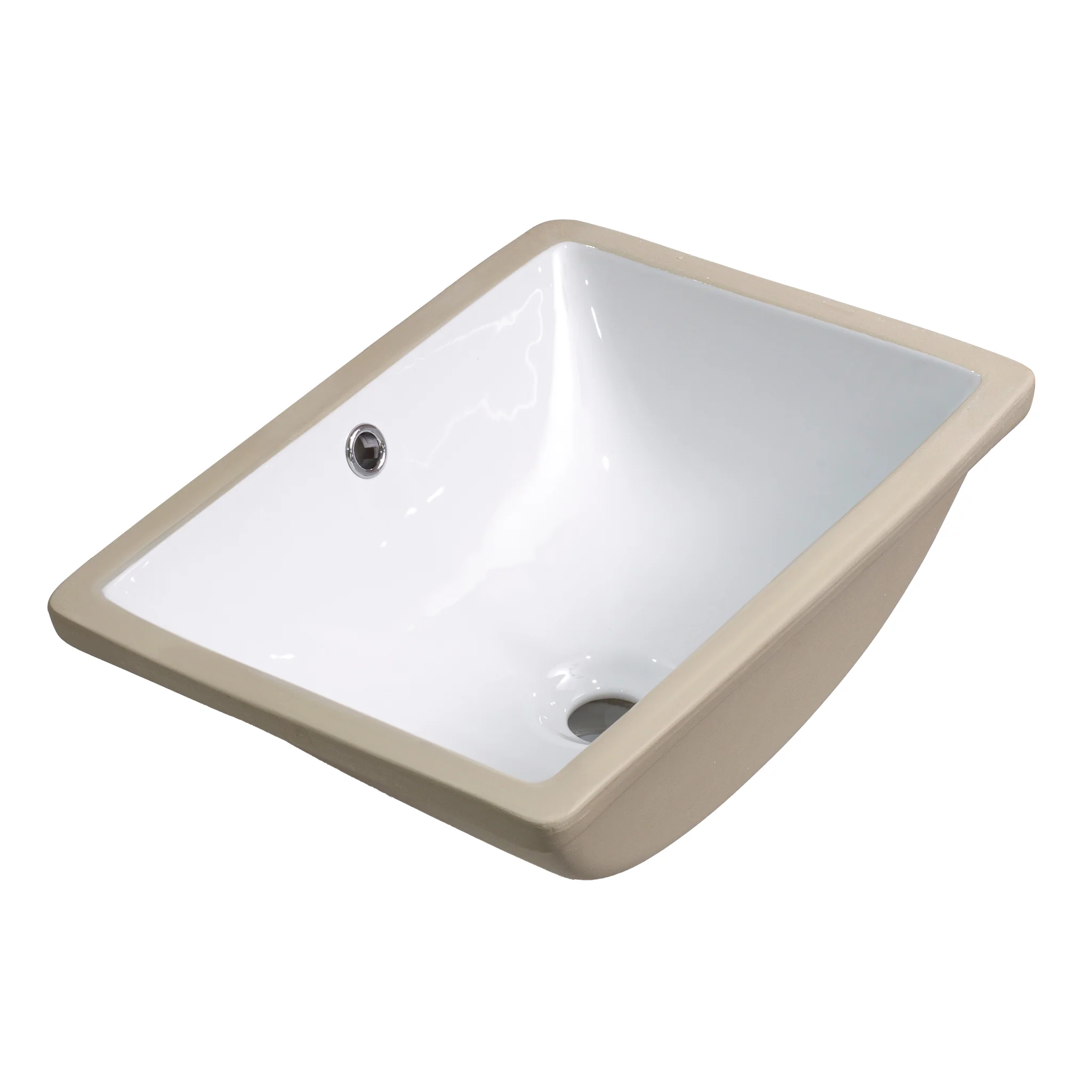 Curo 455mm x 325mm Under-Counter Basin, Gloss White - Image 3
