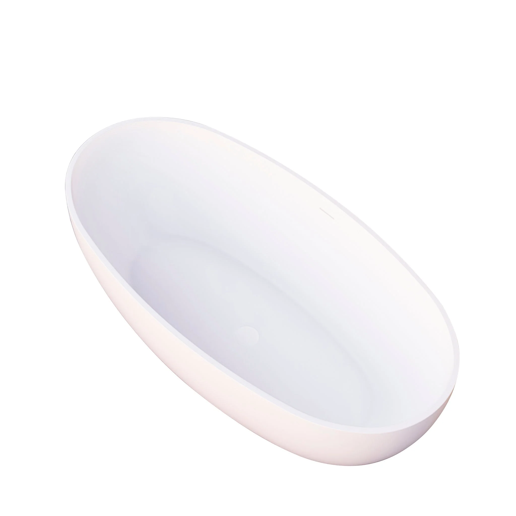 Delphi Egg 1500mm Artificial Stone Freestanding Bath, Matte White - Image 3