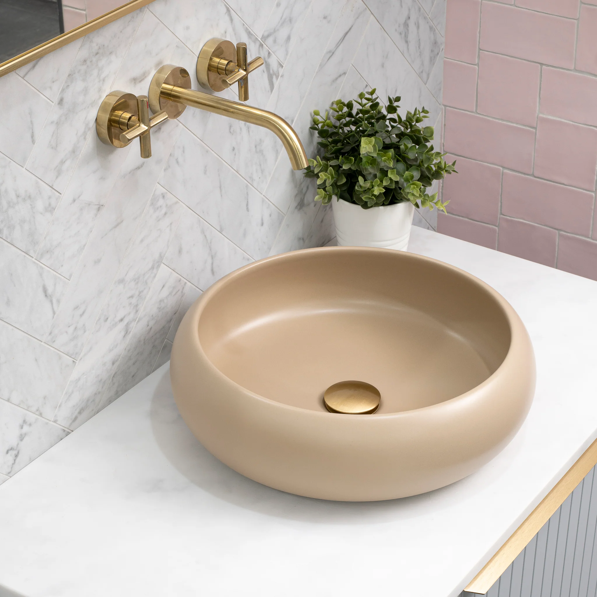 Disco Plus 415mm Above-Counter Basin, Matte Cappuccino - Image 2
