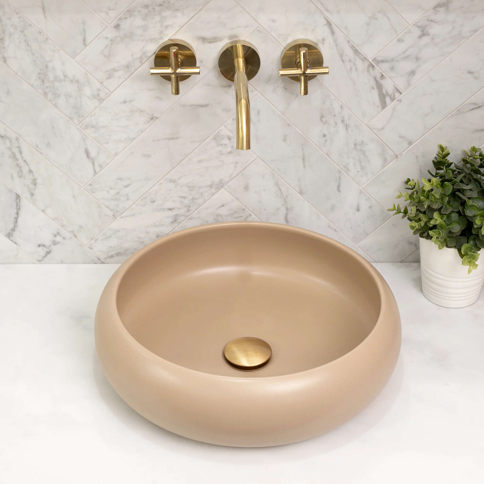 Disco Plus 415mm Above-Counter Basin, Matte Cappuccino - Image 3