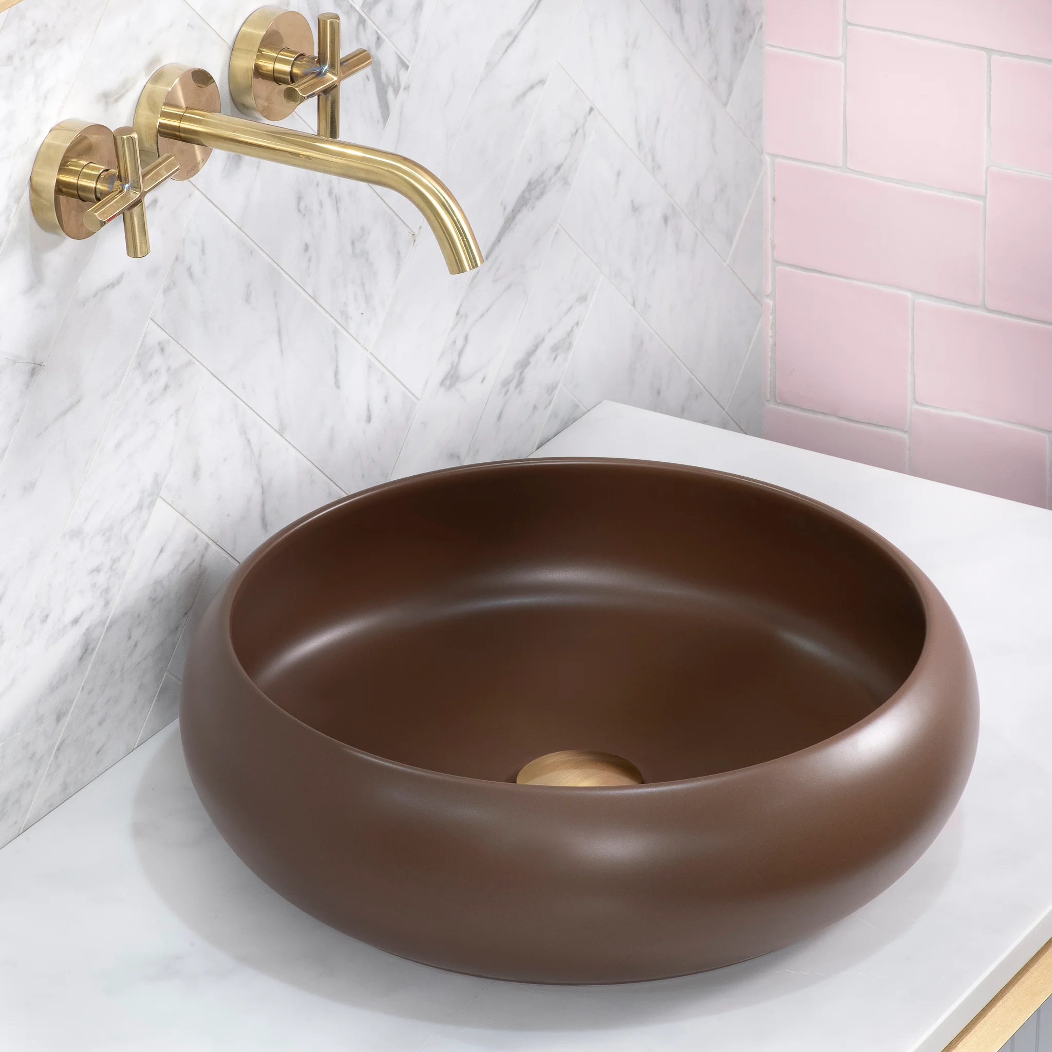 Disco Plus 415mm Above-Counter Basin, Matte Mocha - Image 2
