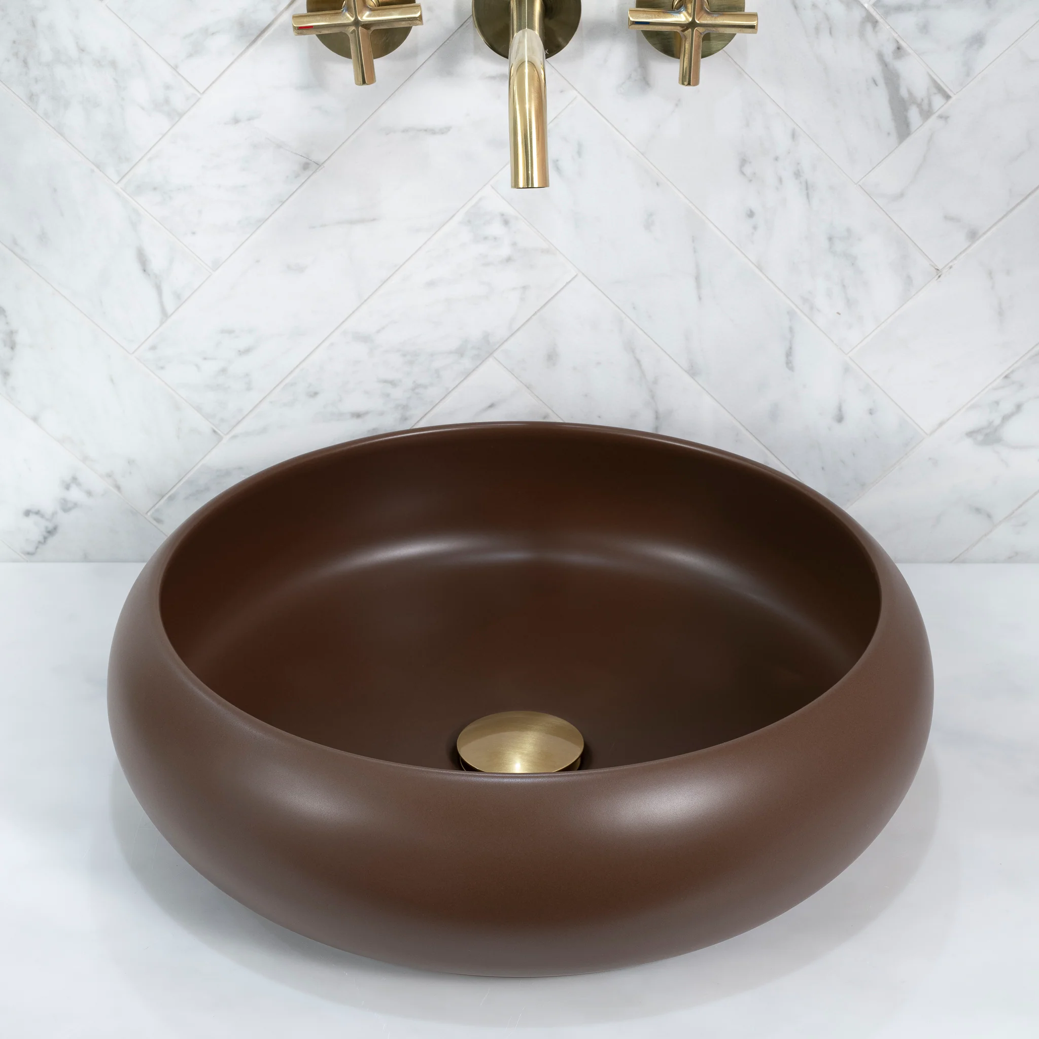 Disco Plus 415mm Above-Counter Basin, Matte Mocha - Image 3