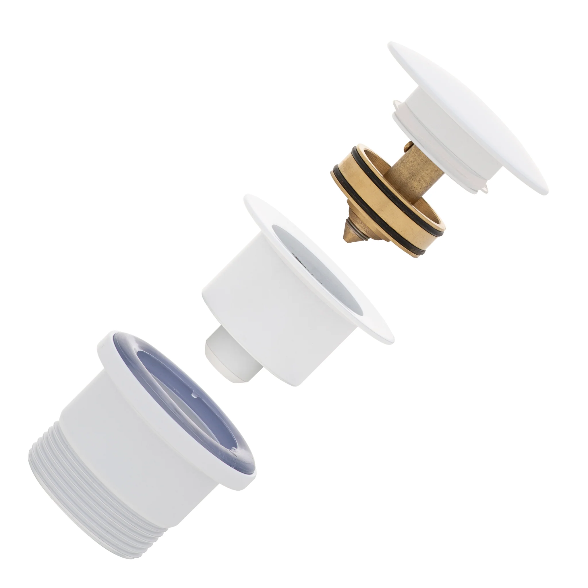 Dome Pop Out Waste, Universal 32mm/40mm, with Pull-Out Basket, Matte White - Image 3