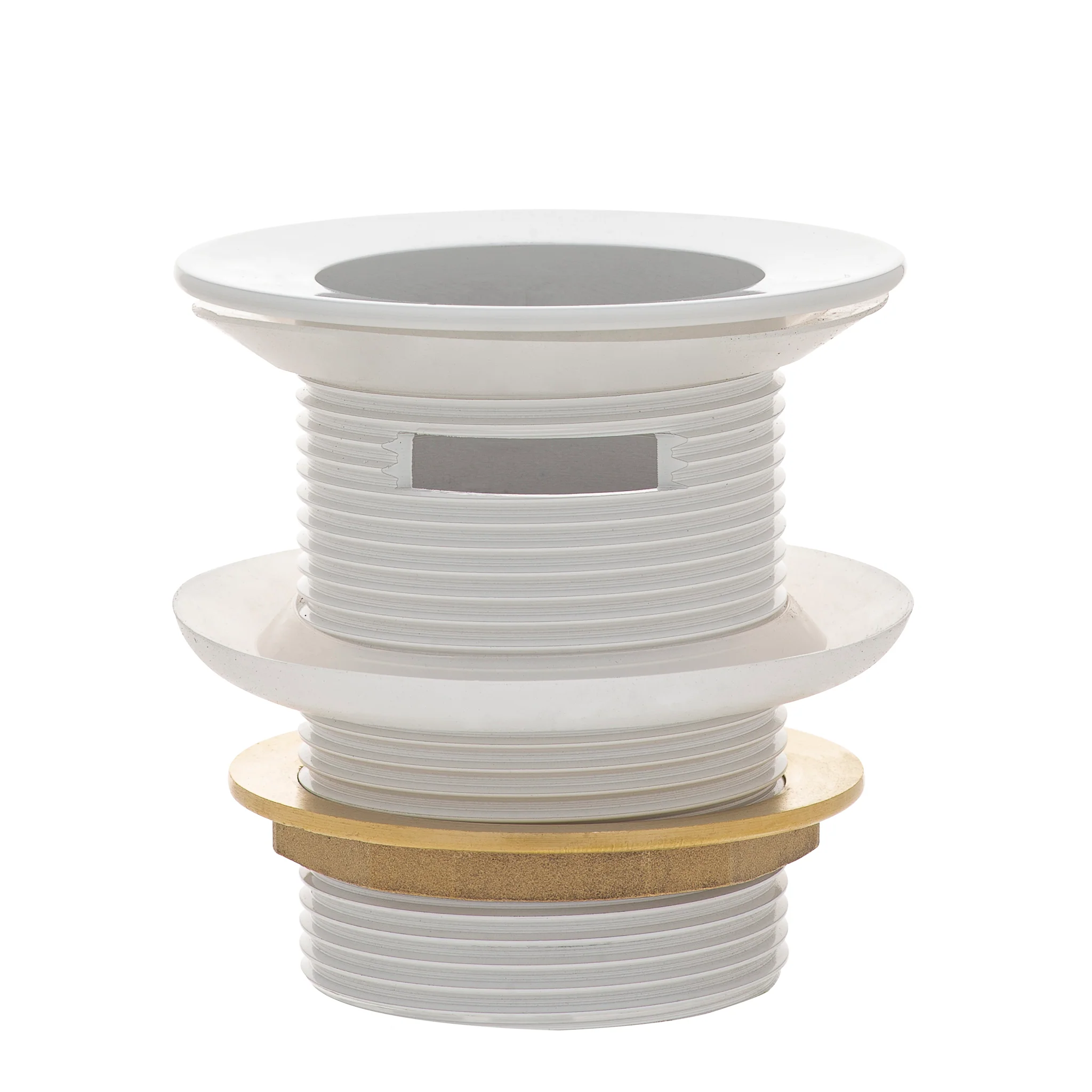 Dome Pop Short Bath Waste 40mm with Overflow and Pull-Out Basket, Gloss White - Image 4
