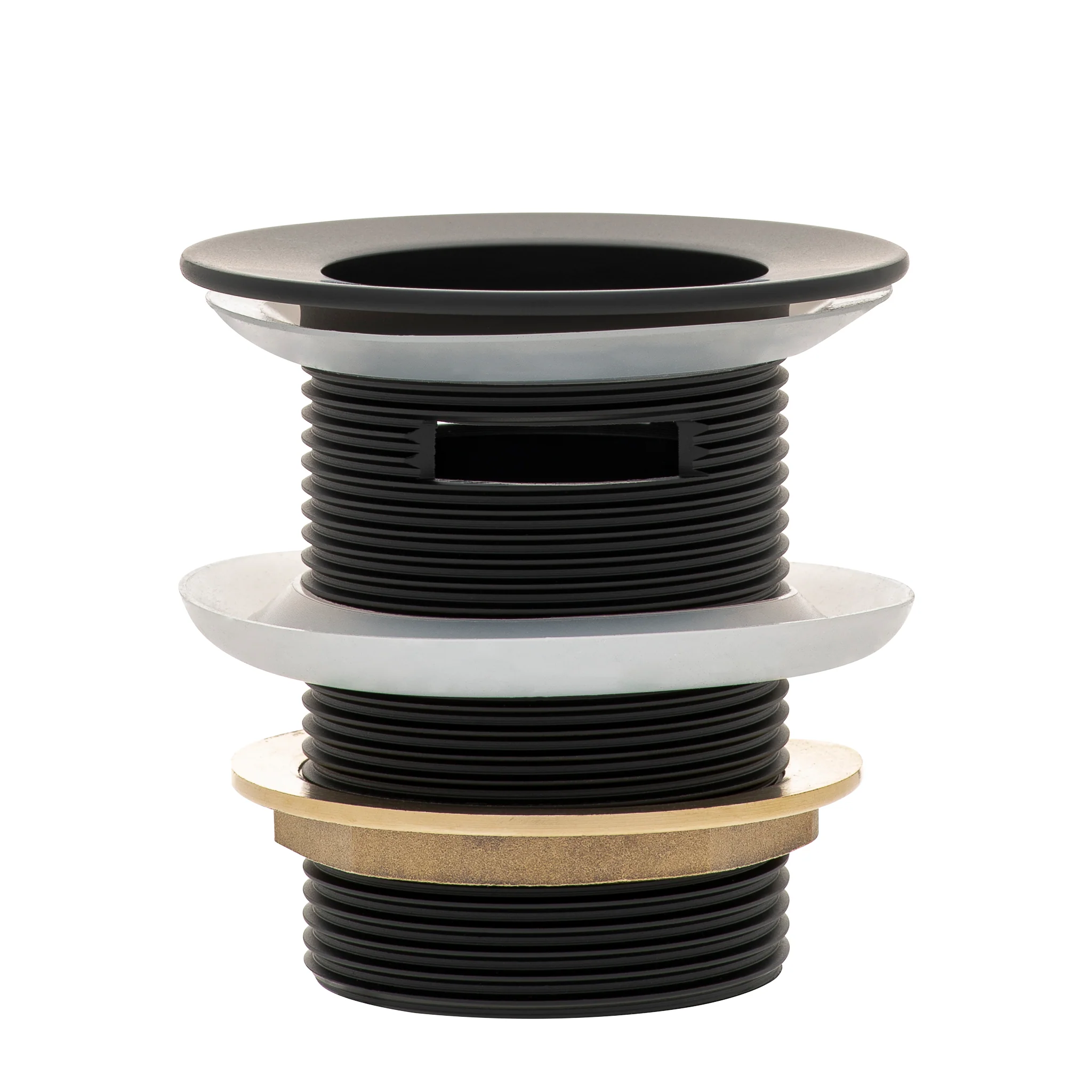 Dome Pop Short Bath Waste 40mm with Overflow and Pull-Out Basket, Matte Black - Image 4