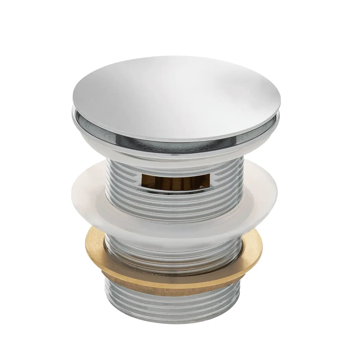 Dome Pop Short Bath Waste 40mm with Overflow and Pull-Out Basket, Polished Chrome - Image 3