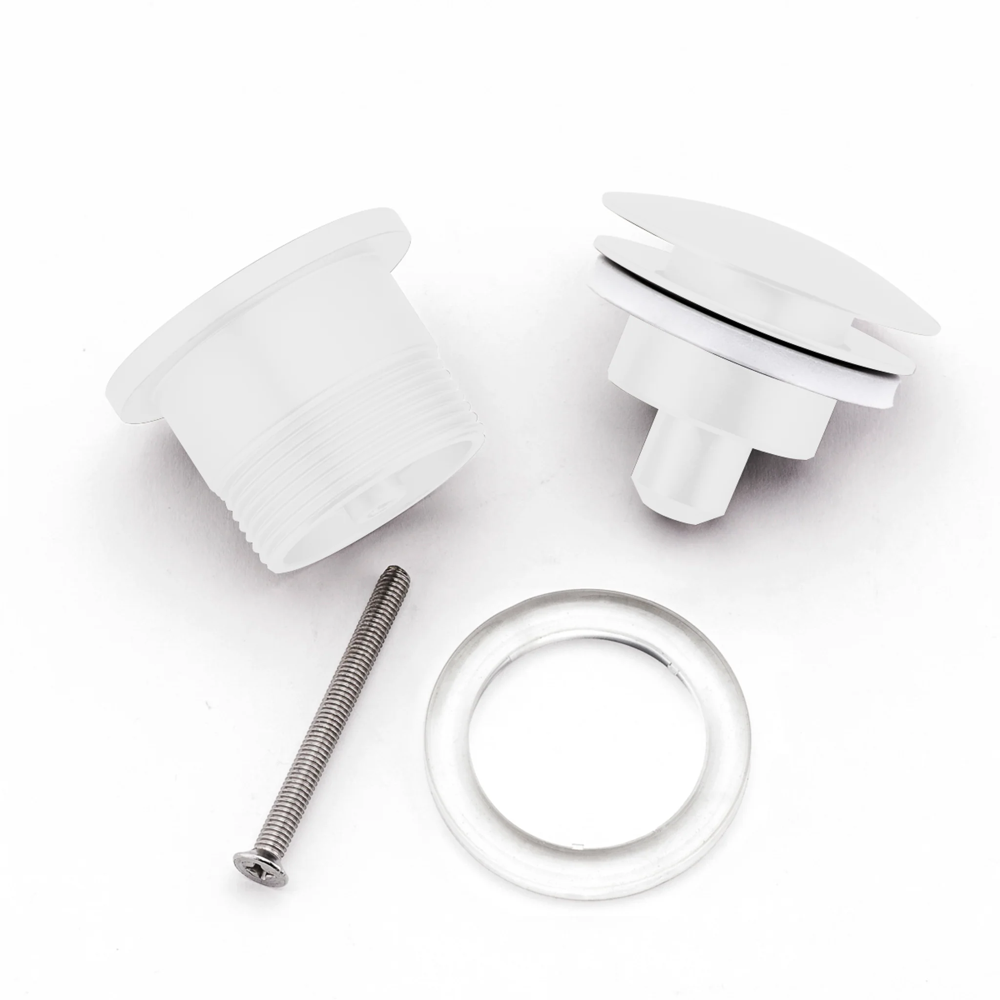 Dome Pop Up Waste, Universal 32mm/40mm, Suits Overflow and Non-Overflow, Gloss White - Image 4