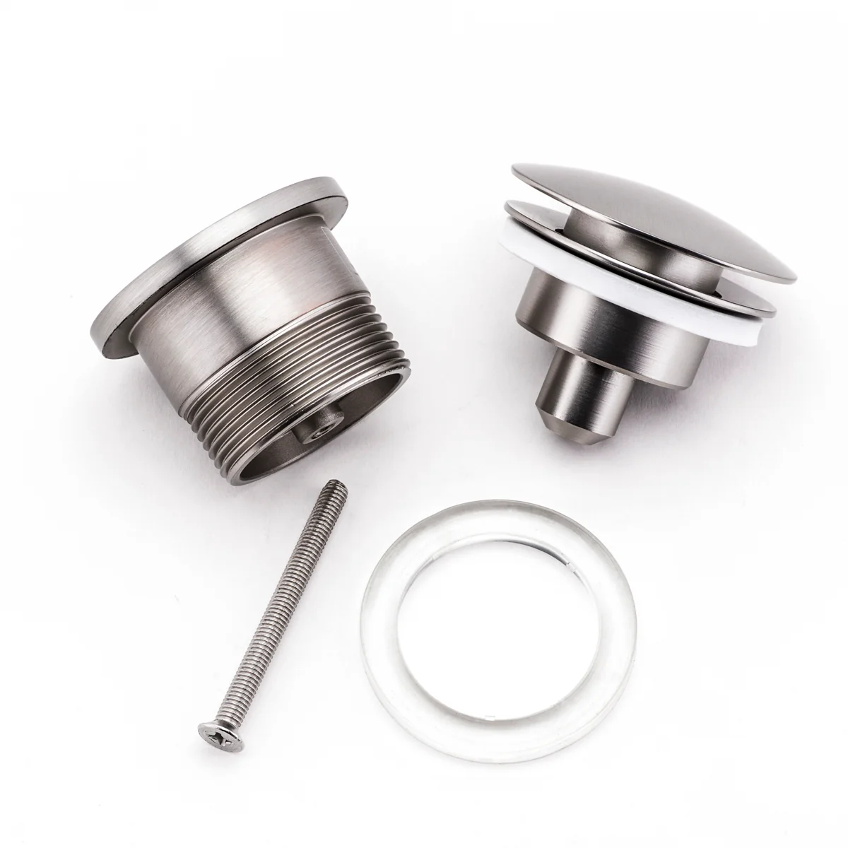 Dome Pop Up Waste, Universal 32mm/40mm, Suits Overflow and Non-Overflow, Brushed Nickel - Image 4
