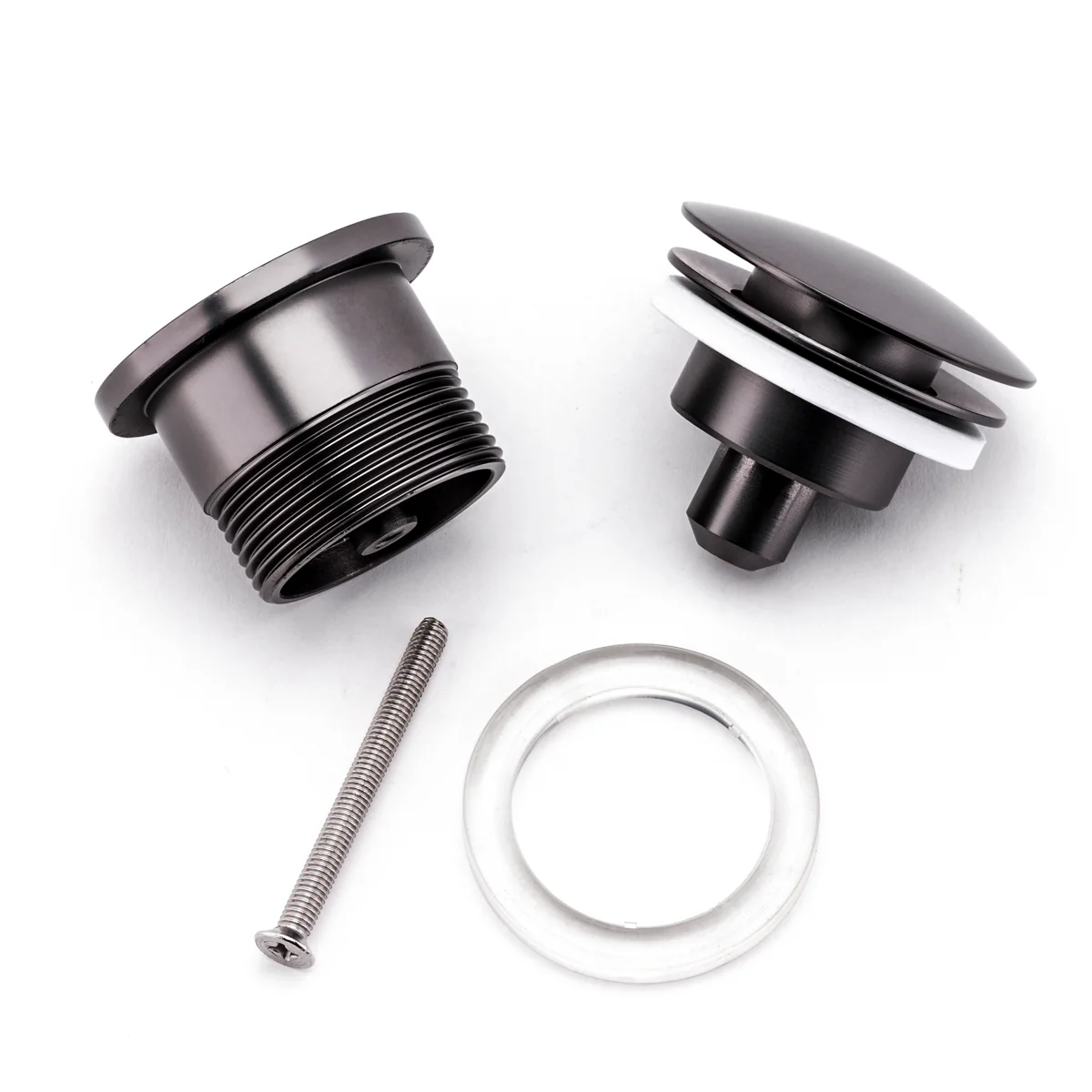 Dome Pop Up Waste, Universal 32mm/40mm, Suits Overflow and Non-Overflow, Matte Gunmetal - Image 4
