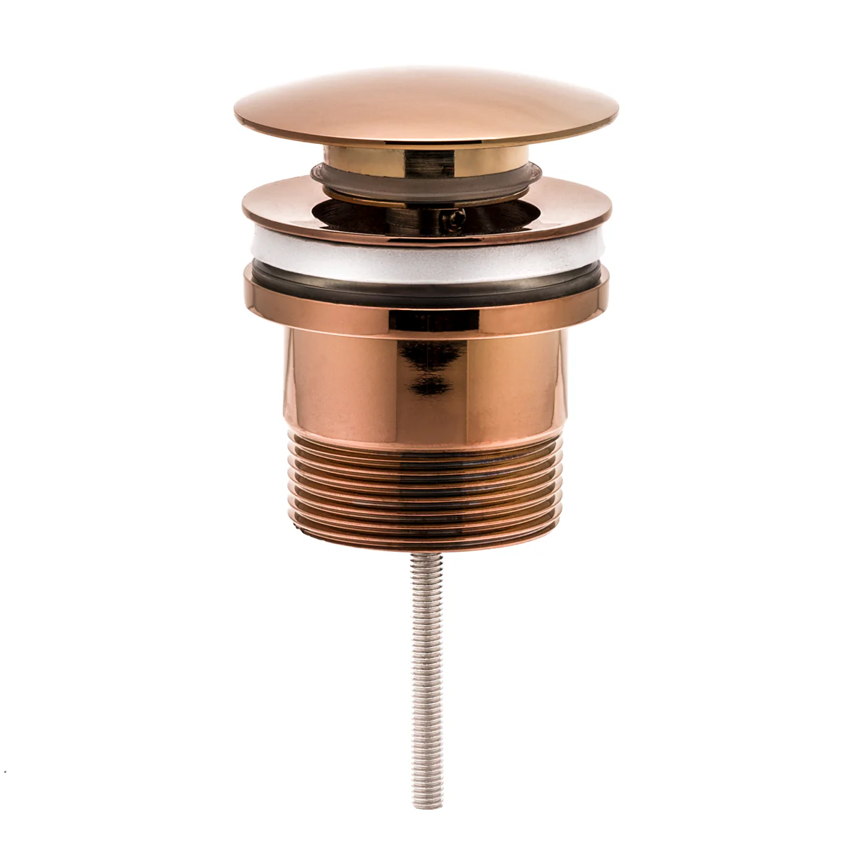 Dome Pop Up Waste, Universal 32mm/40mm, Suits Overflow and Non-Overflow, Polished Rose Gold - Image 3