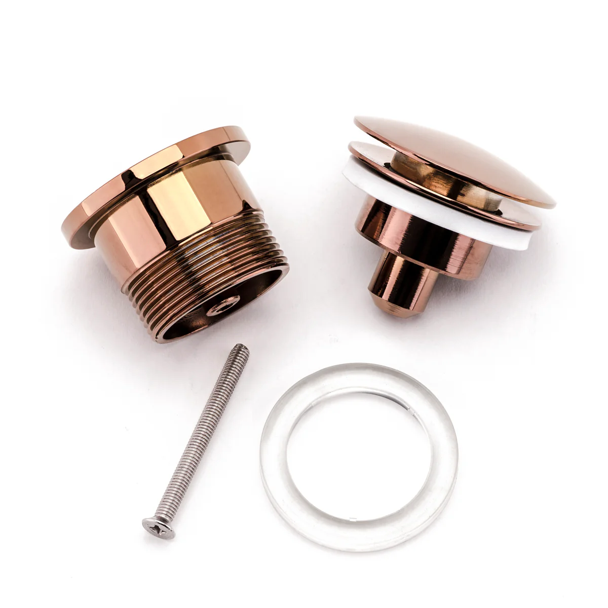 Dome Pop Up Waste, Universal 32mm/40mm, Suits Overflow and Non-Overflow, Polished Rose Gold - Image 4
