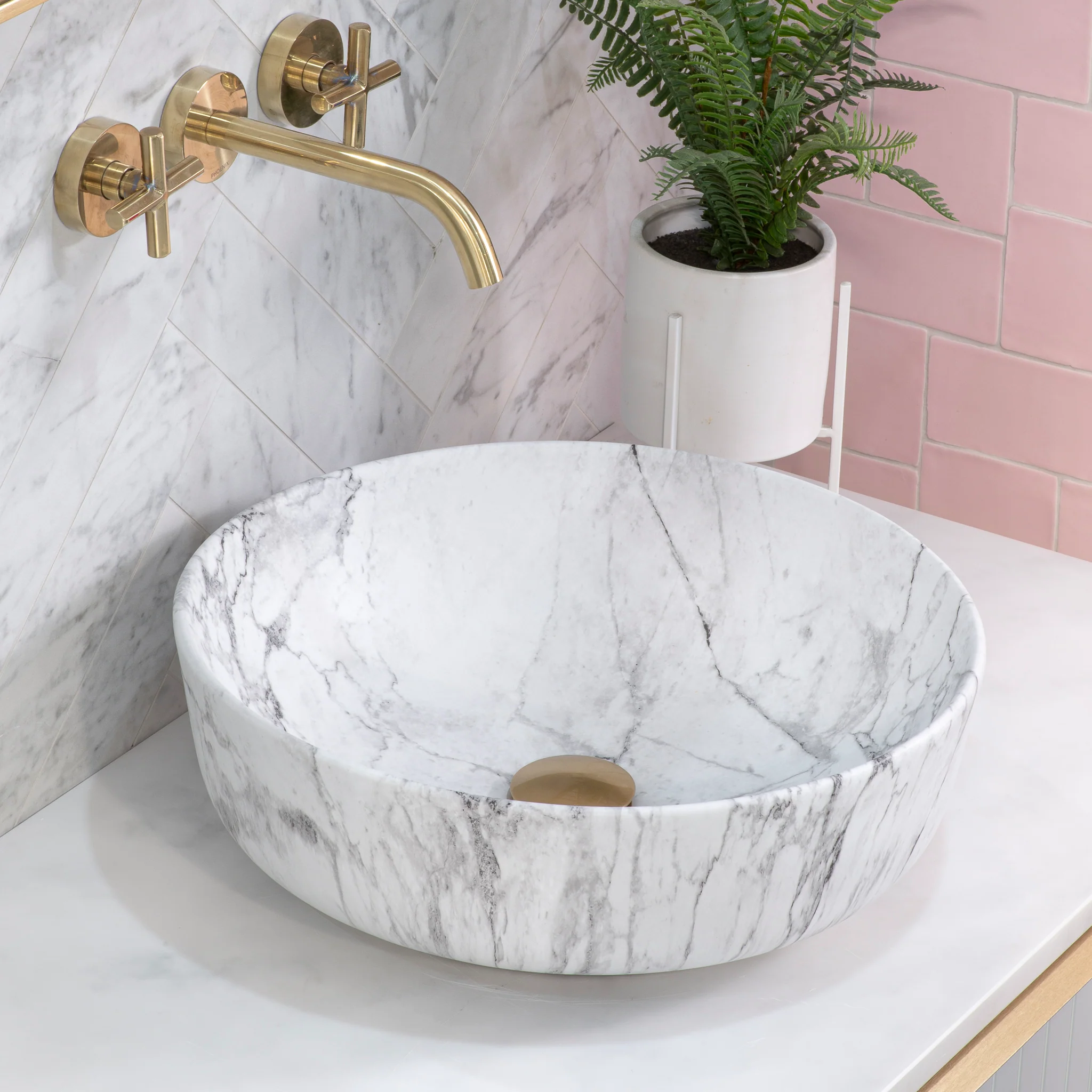 Dove 415mm Above-Counter Basin, Matte Carrara - Image 3