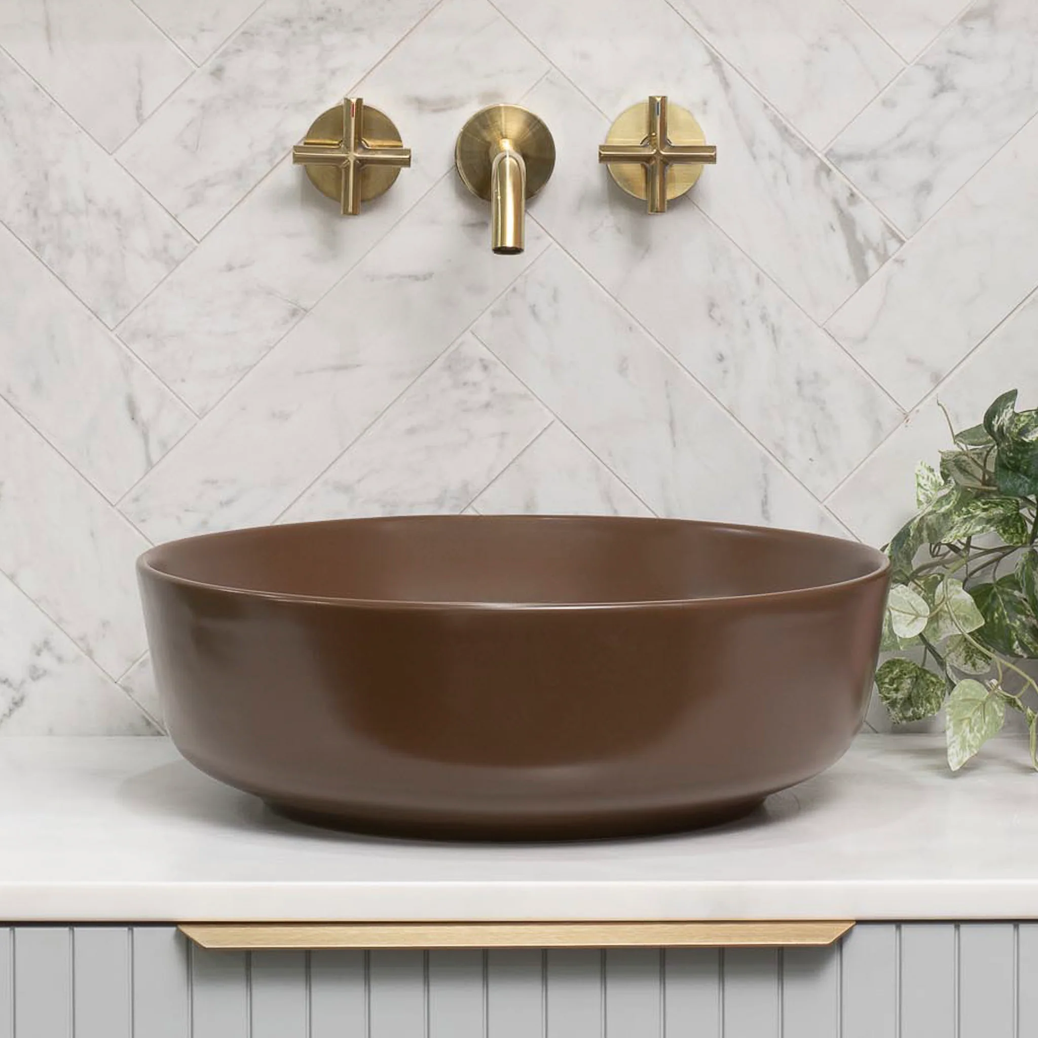 Dove 415mm Above-Counter Basin, Matte Mocha - Image 2