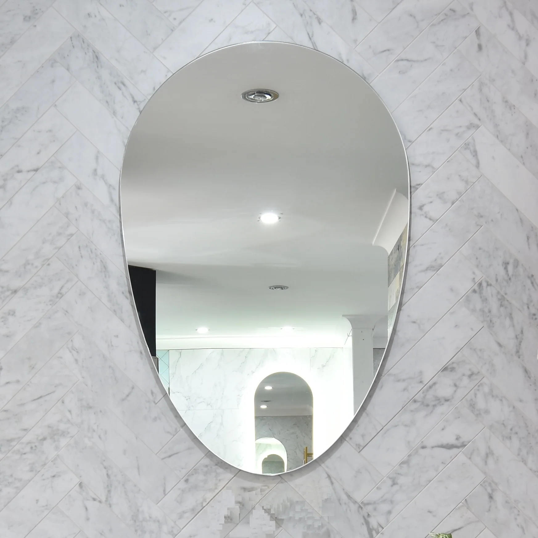 Egg Frameless Mirror with Polished Edge | 2 Sizes, 500mm and 600mm | - Image 4