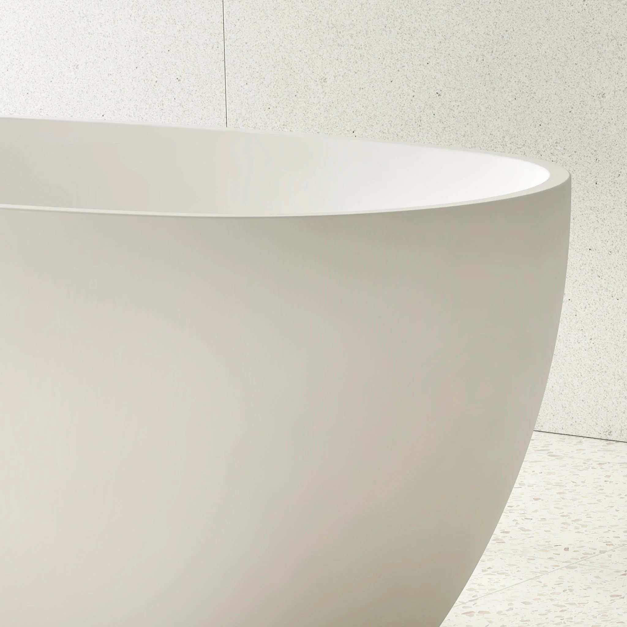 Egg Oval 1500mm Freestanding Bath, Matte White - Image 6