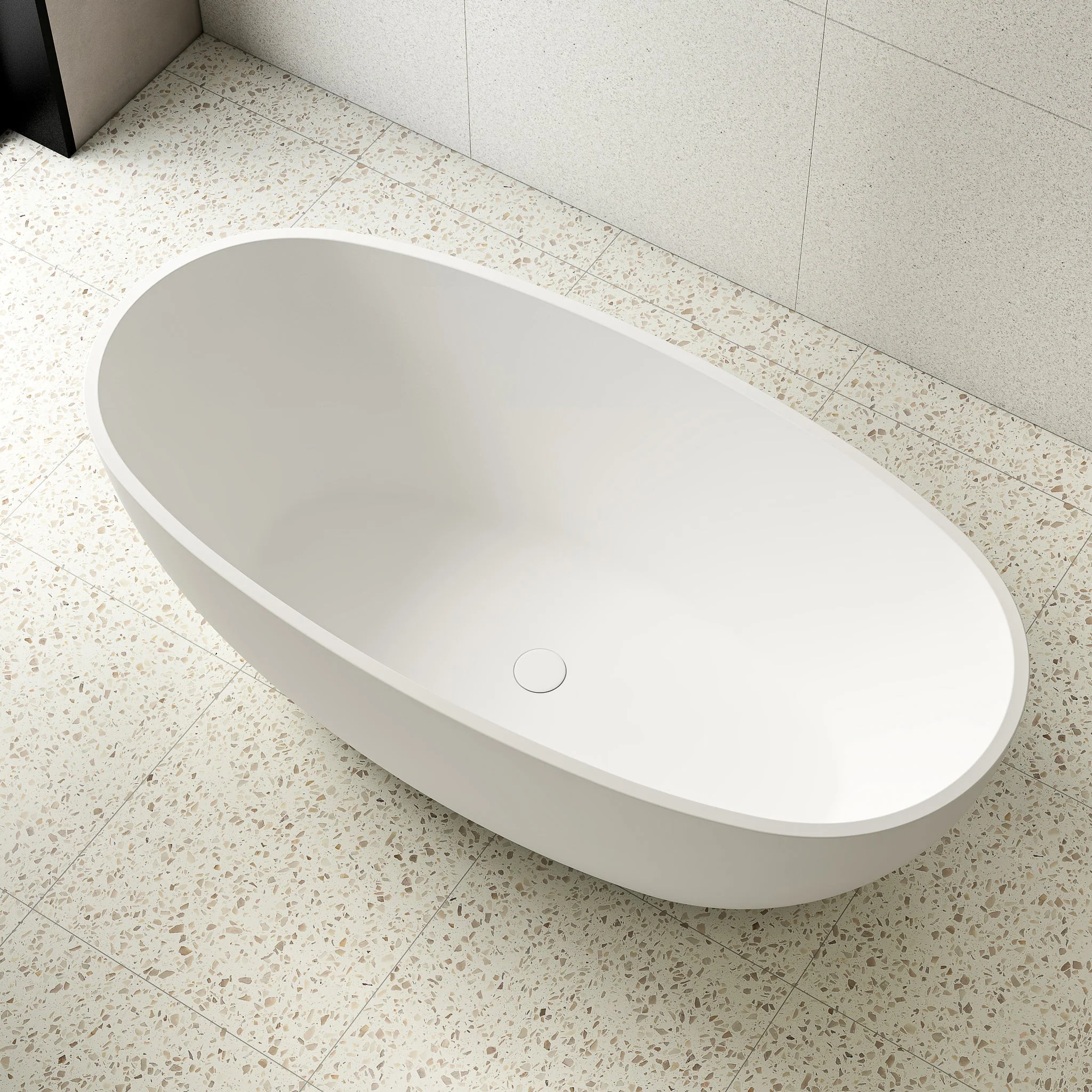 Egg Oval 1600mm Freestanding Bath, Gloss White - Image 3