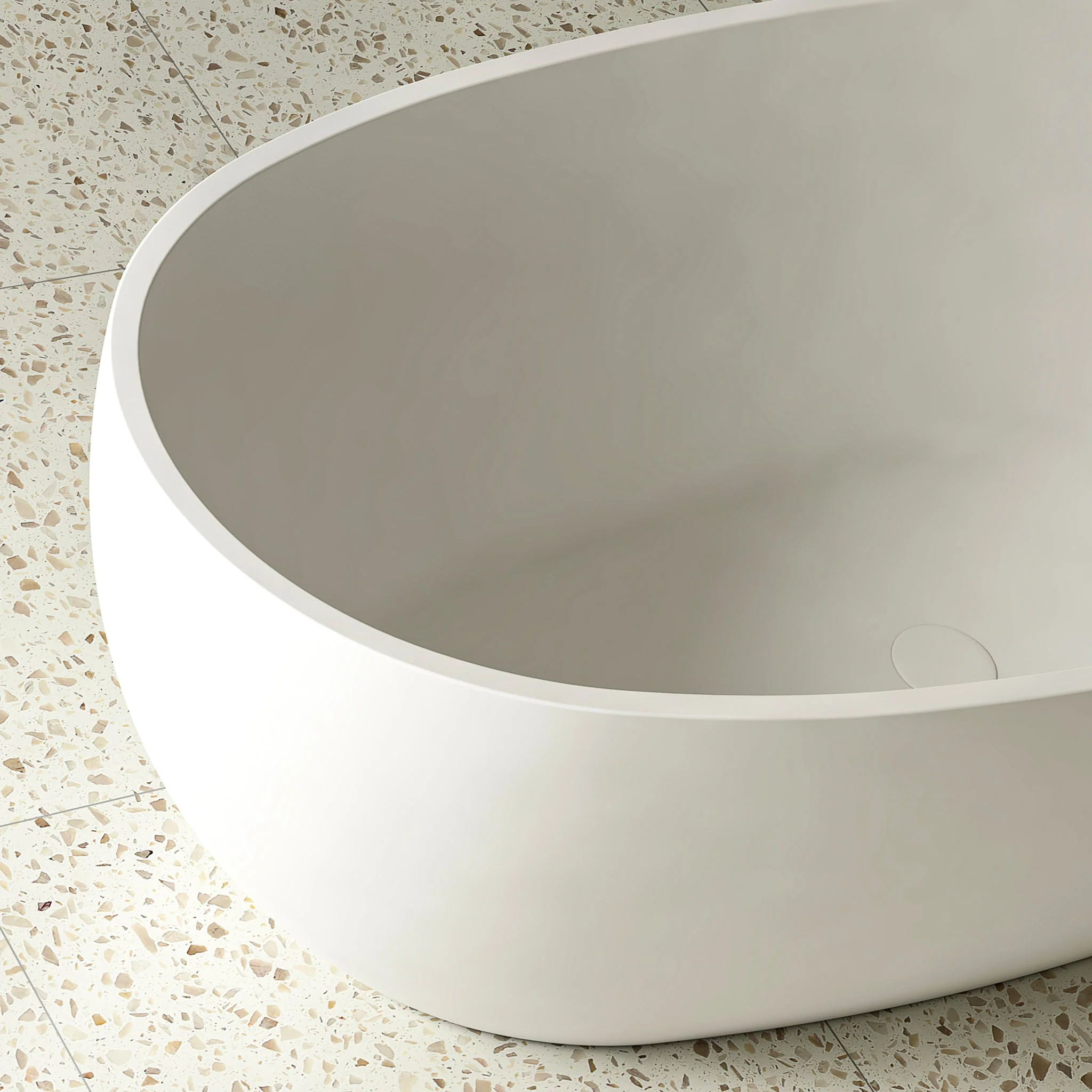 Egg Oval 1700mm Freestanding Bath, Matte White - Image 6