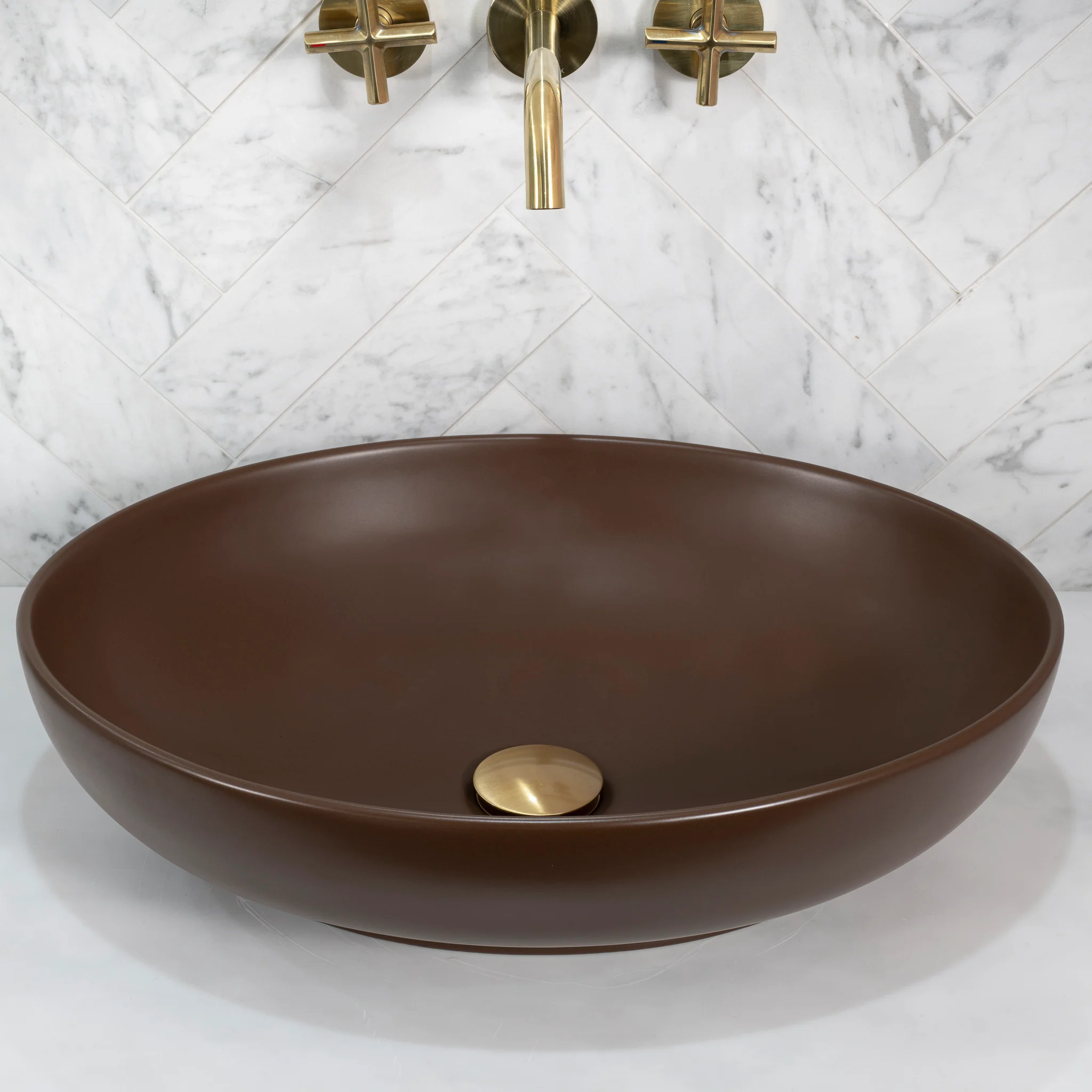 Ellipse 520mm x 395mm Above-Counter Basin, Matte Mocha - Image 2