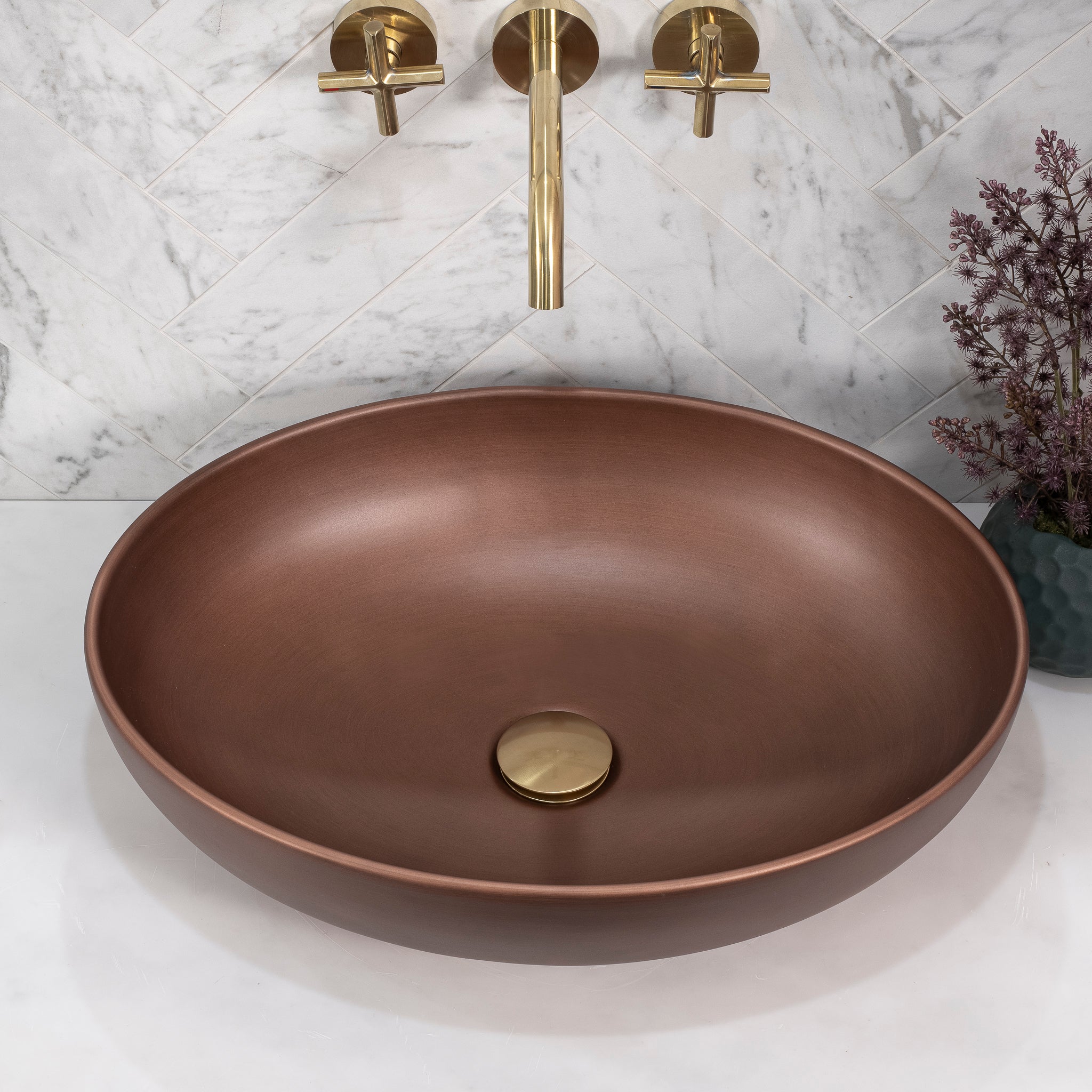 Ellipse 520mm x 395mm Above-Counter Basin, Matte Rossa - Image 3